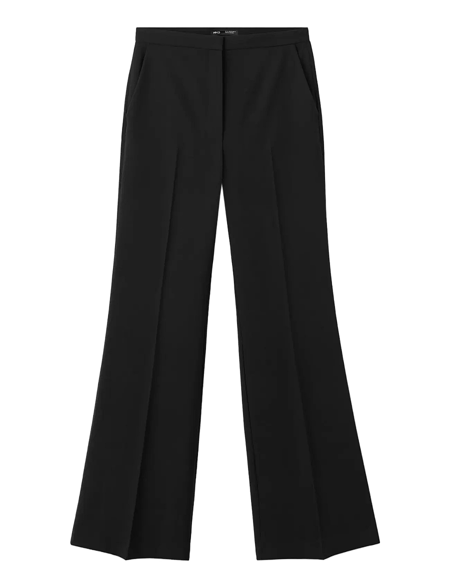 Mango - High-waist suits trousers - utsvängda byxor - black - 1
