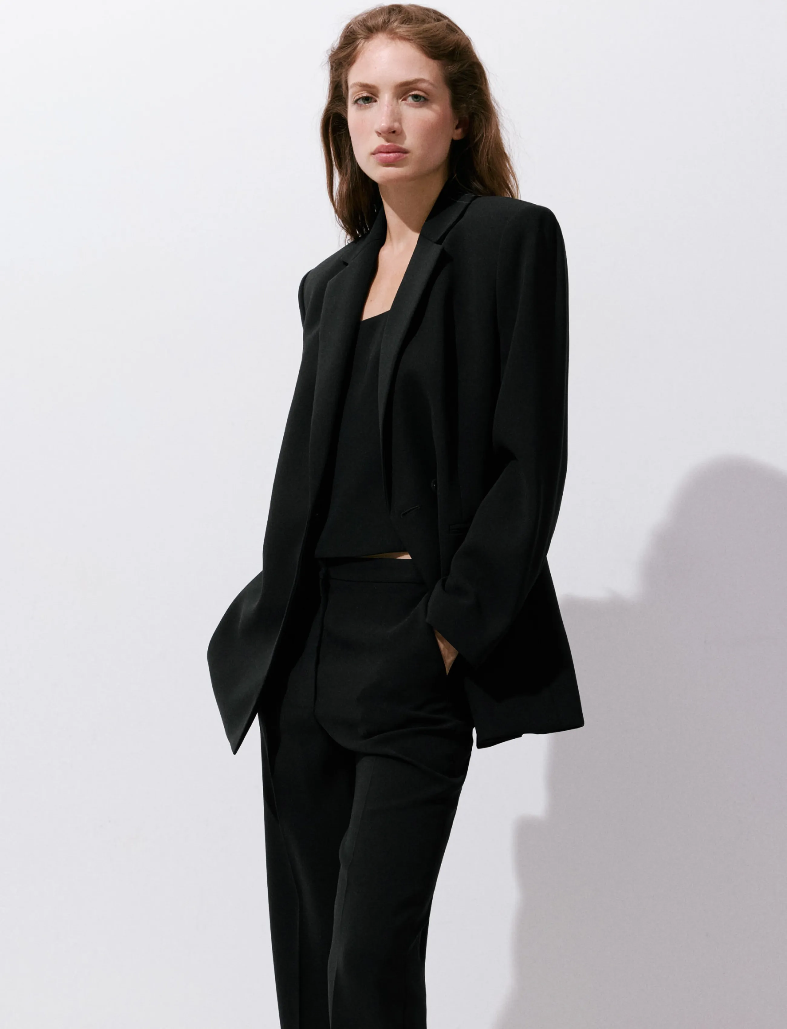 Mango High-waist suits trousers - Kläder - BLACK / black