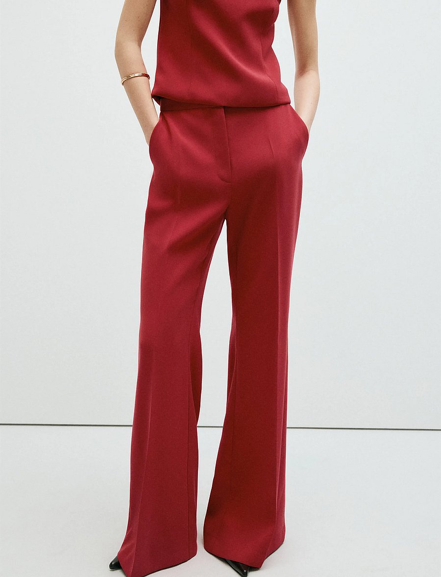 Mango - High-waist suits trousers - flare bukser - red - 0