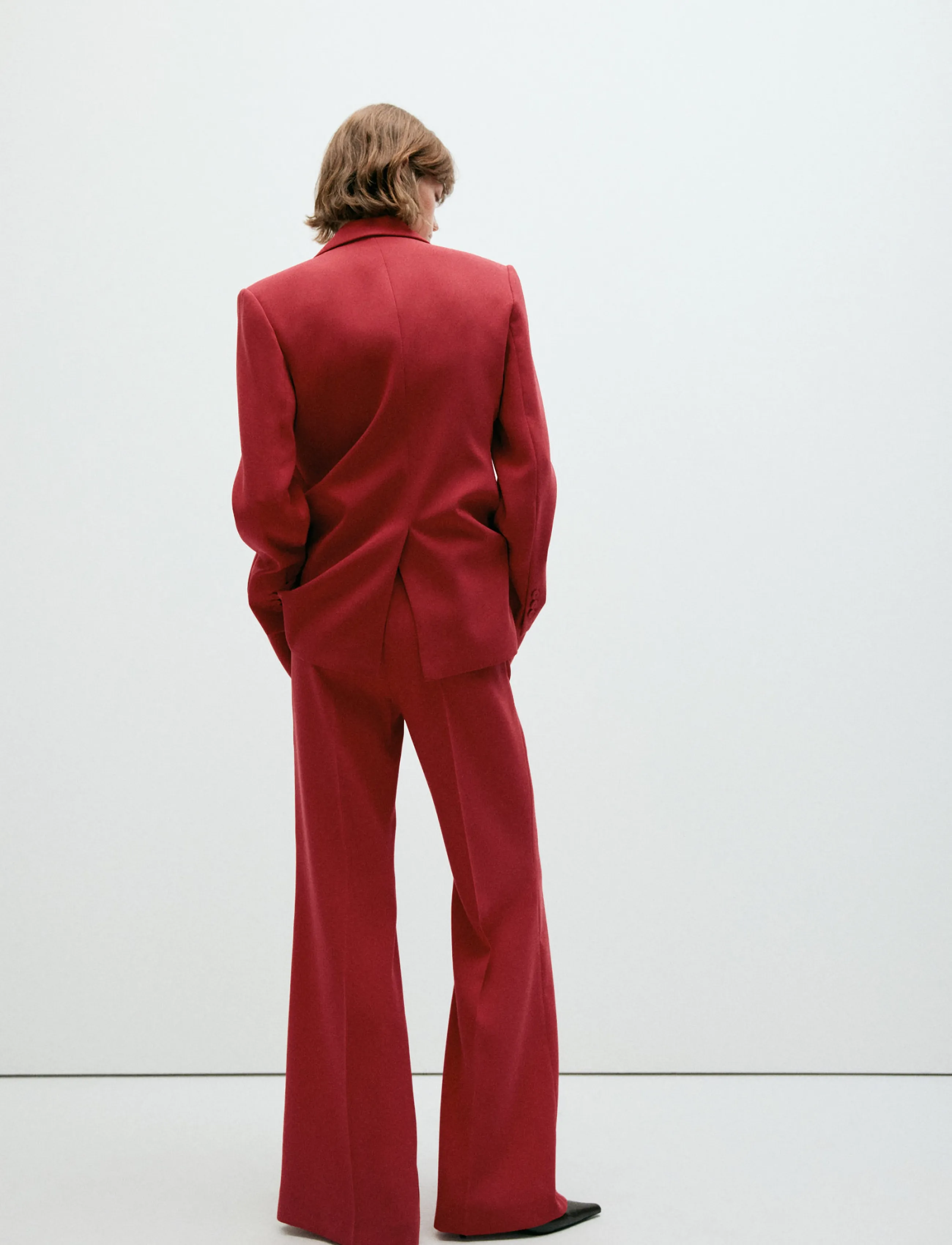 Mango - High-waist suits trousers - flare bukser - red - 2