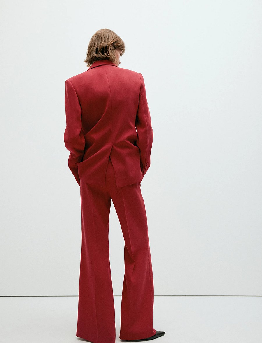 Mango - High-waist suits trousers - flare bukser - red - 2