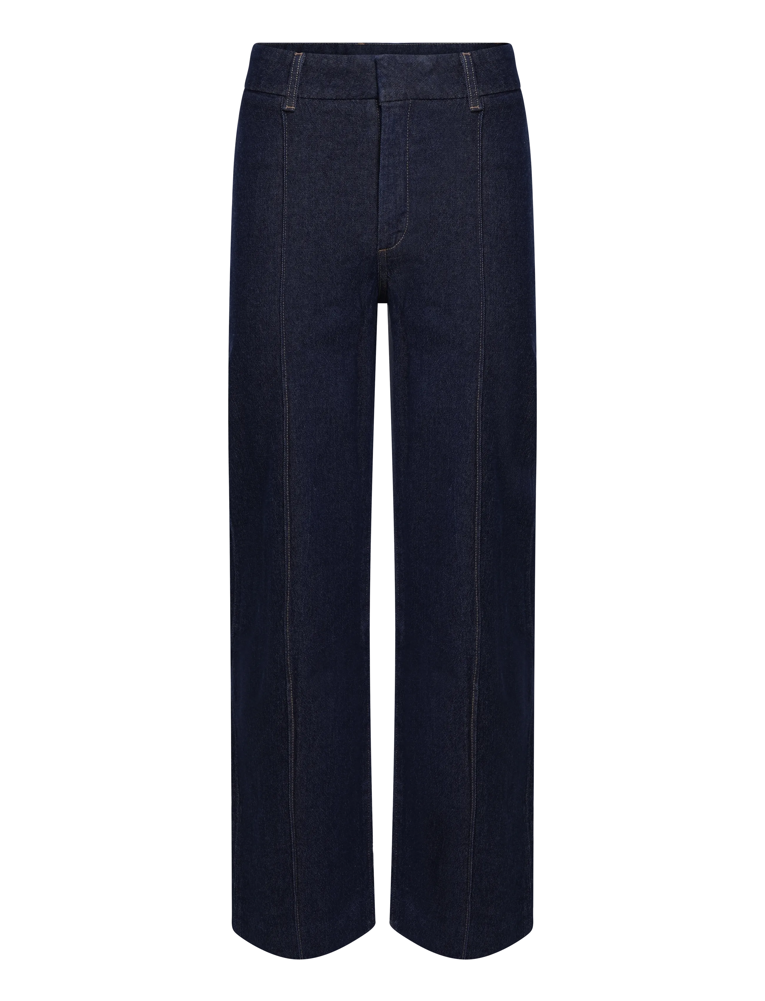 Mango High-waisted wide leg jeans with stitching - Streetstyle - OPEN BLUE / navy