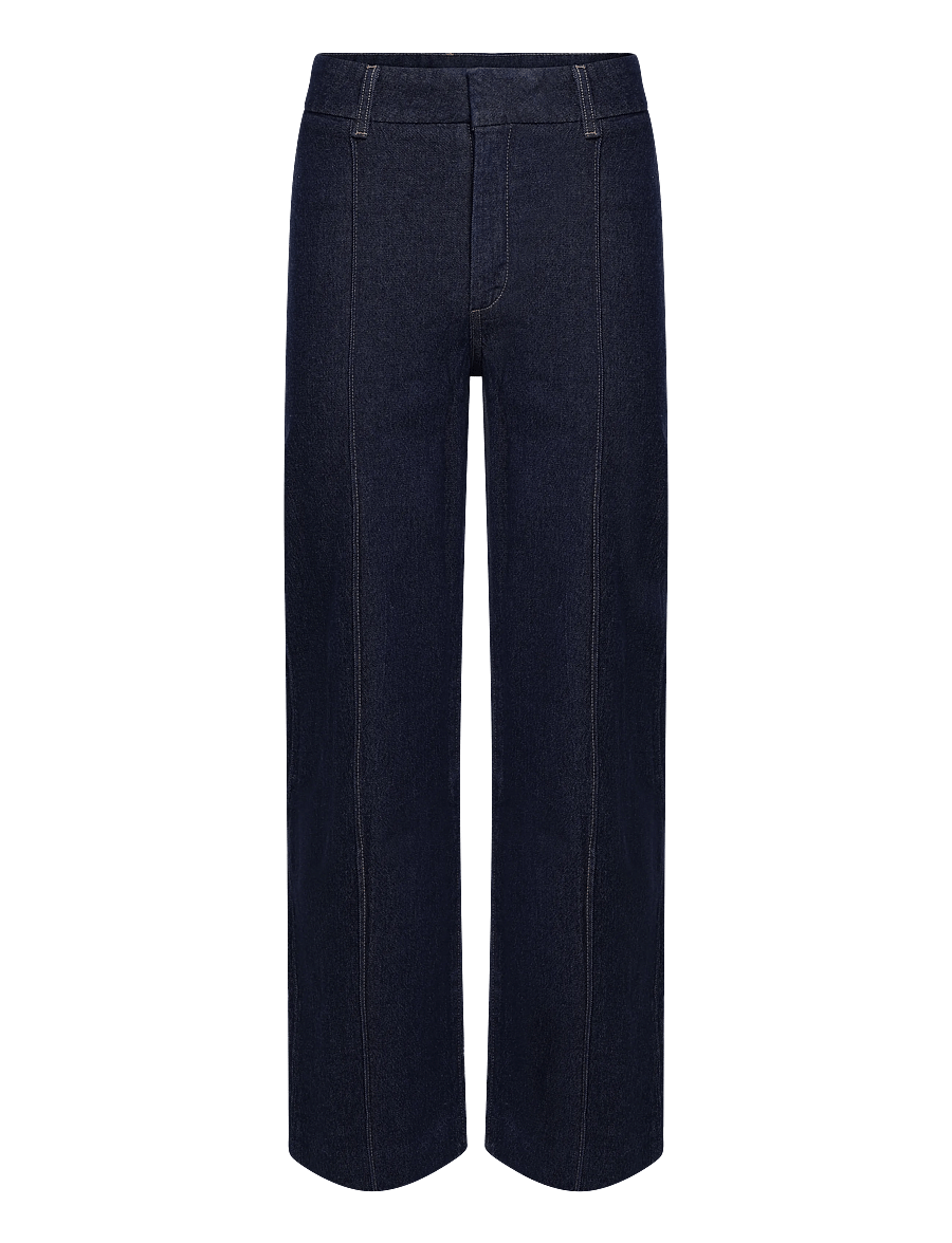 Mango - High-waisted wide leg jeans with stitching - brede jeans - open blue - 0