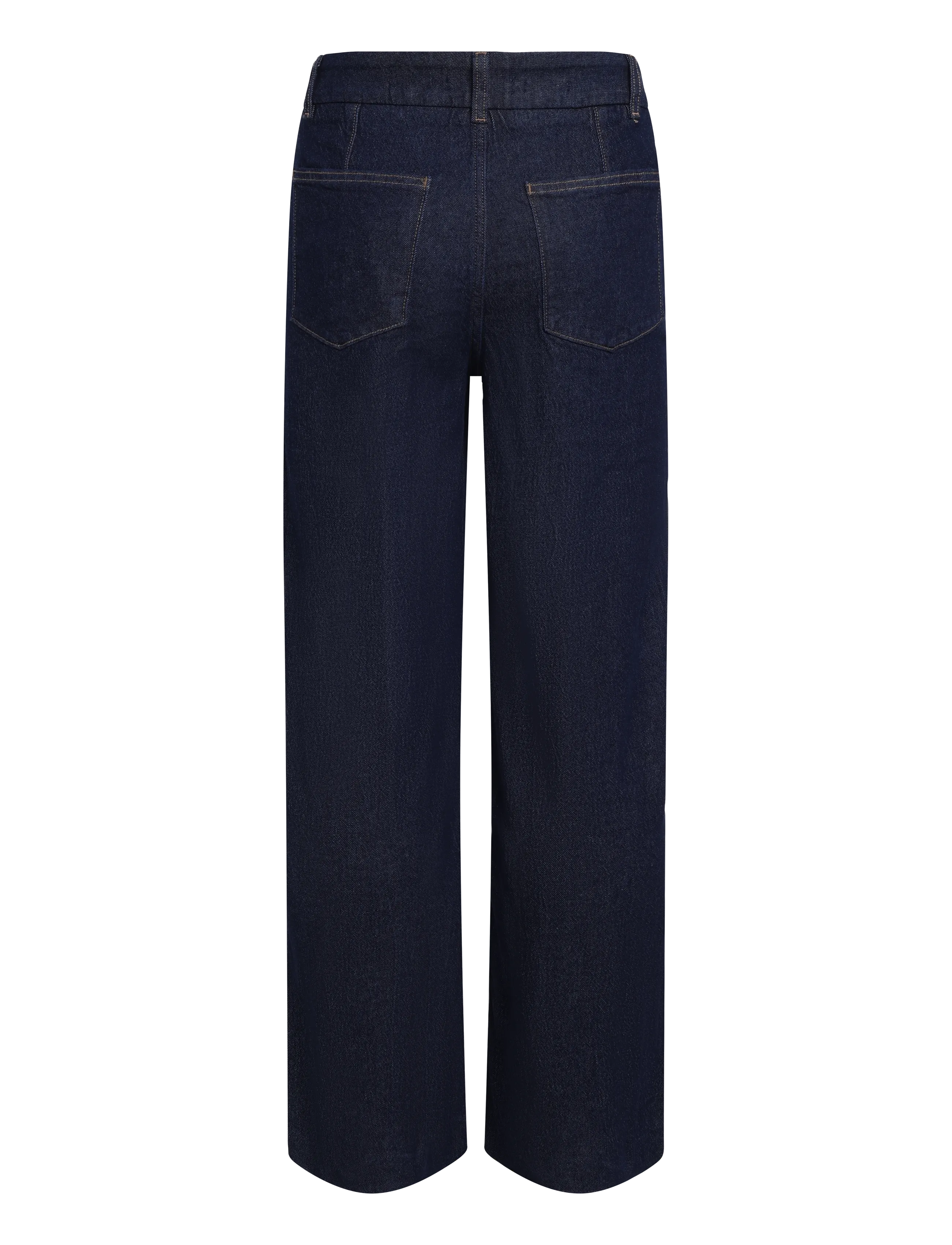 Mango - High-waisted wide leg jeans with stitching - open blue - 1