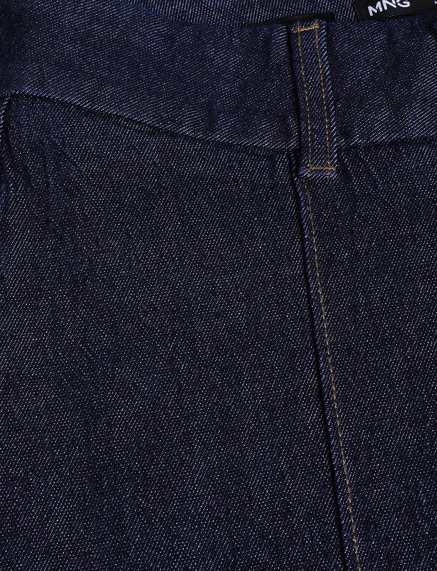 Mango - High-waisted wide leg jeans with stitching - brede jeans - open blue - 2
