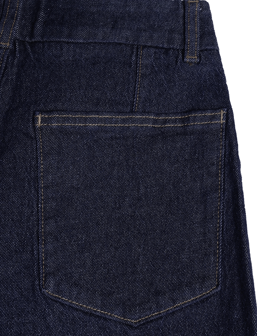 Mango - High-waisted wide leg jeans with stitching - brede jeans - open blue - 4