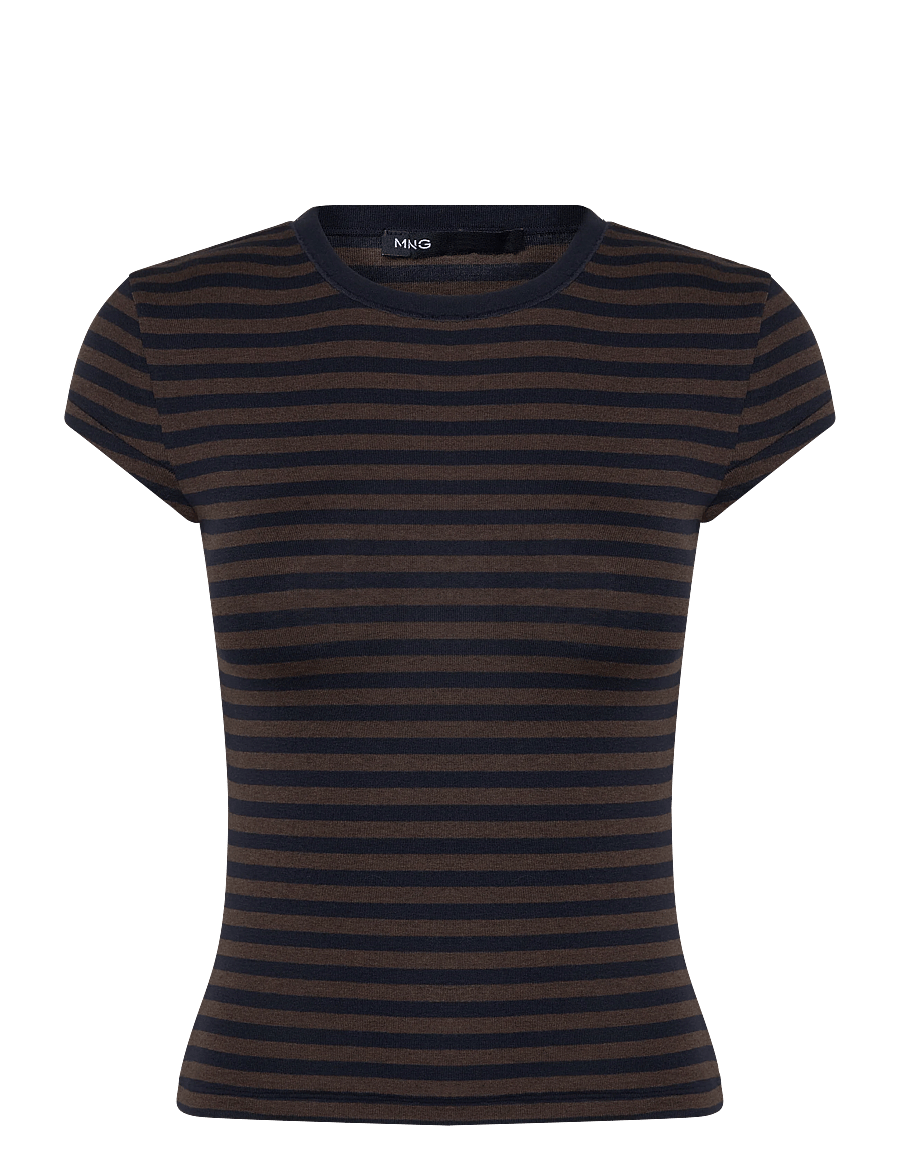 Mango - Slim-fit short-sleeved T-shirt - t-shirts - brown - 1