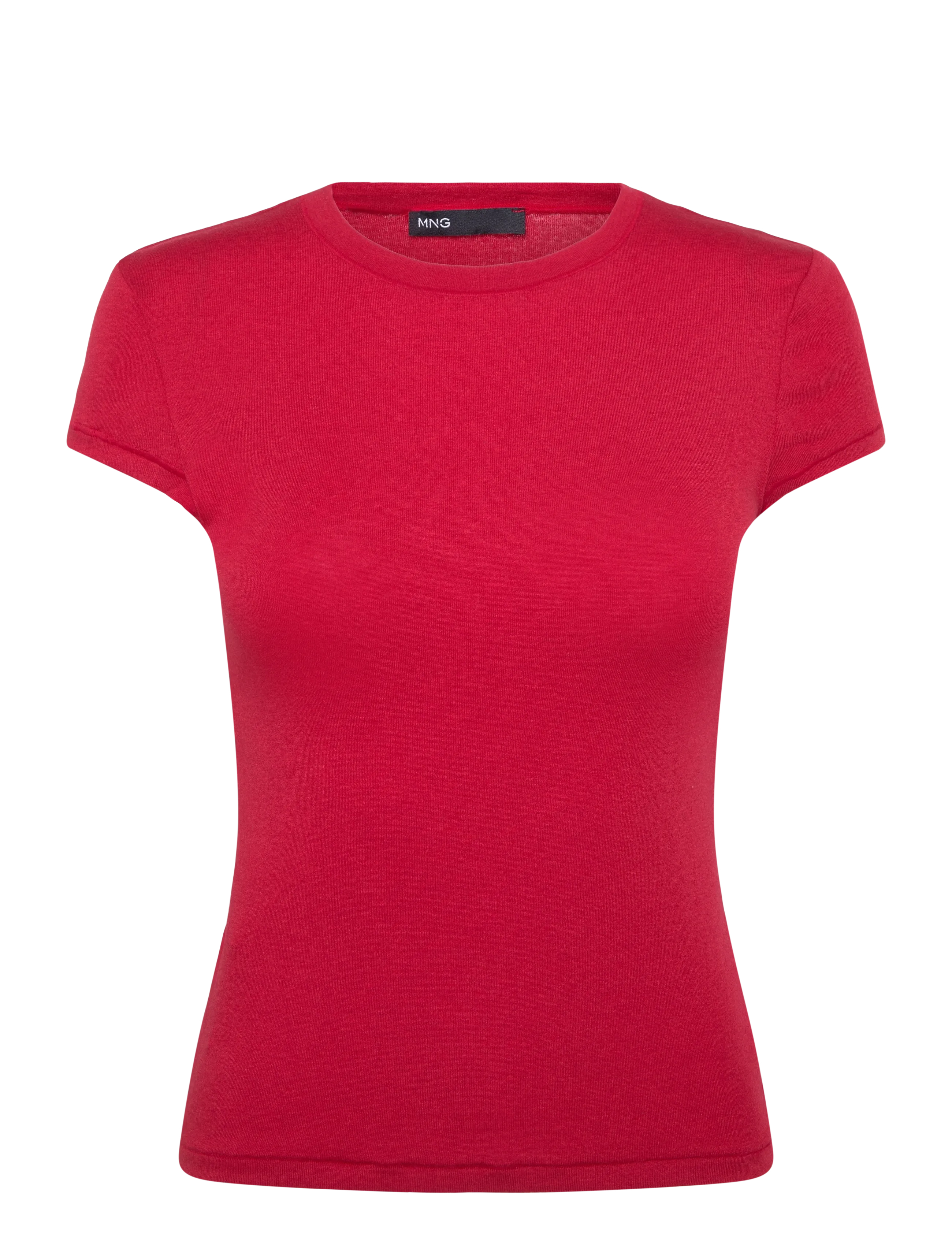 Mango Slim-fit short-sleeved T-shirt - Tøj - RED / red