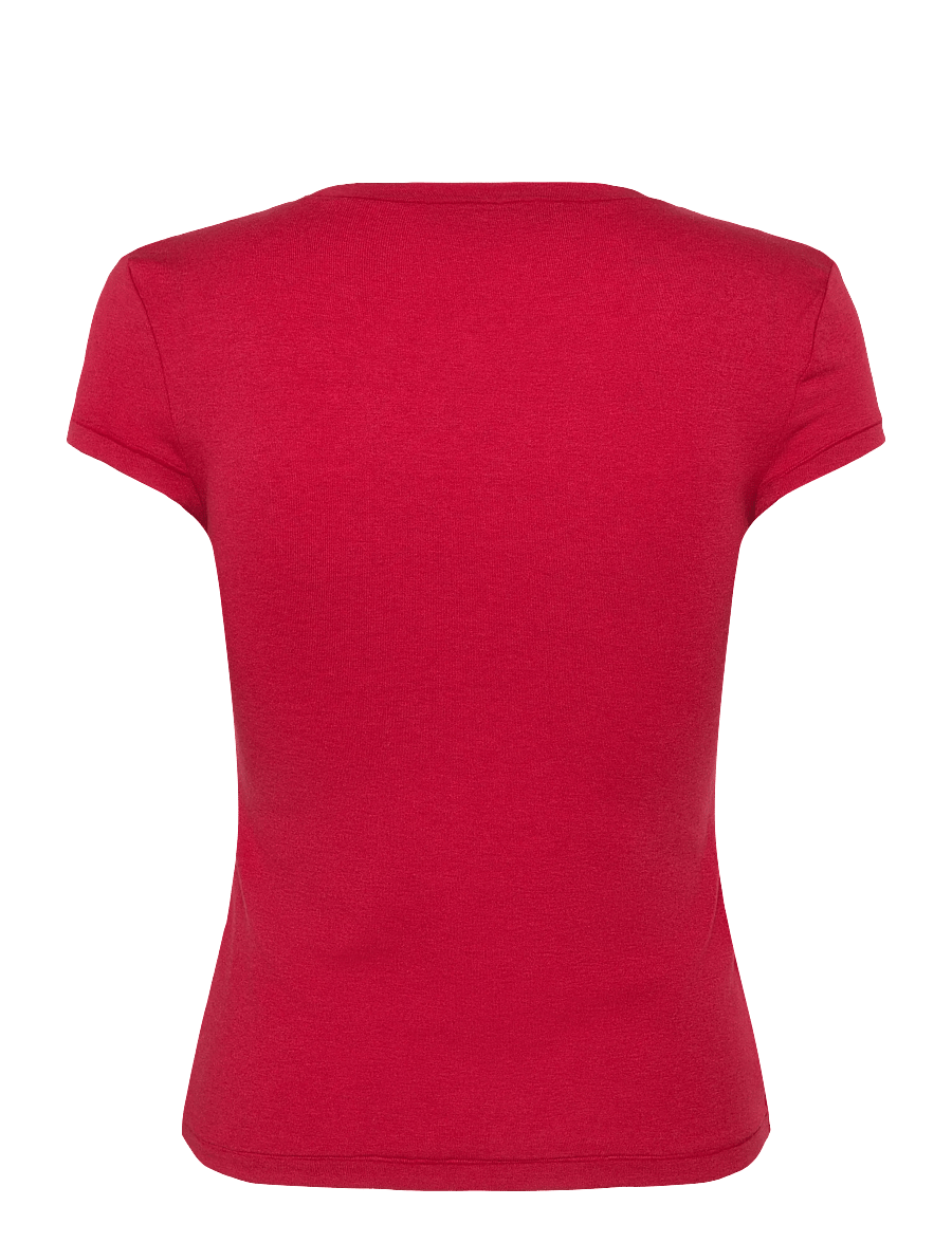 Mango - Slim-fit short-sleeved T-shirt - t-shirts - red - 2