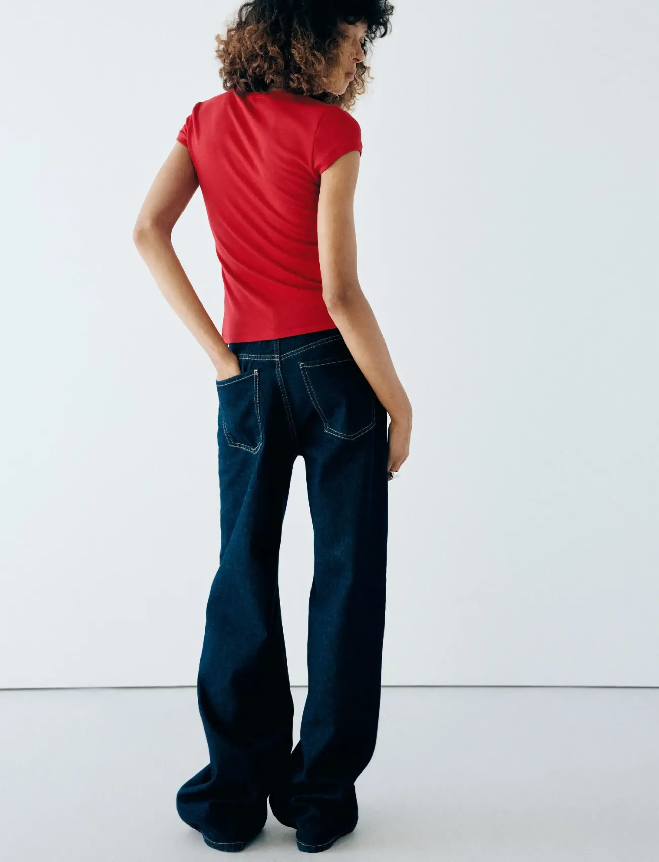 Mango - Slim-fit short-sleeved T-shirt - t-shirts - red - 3