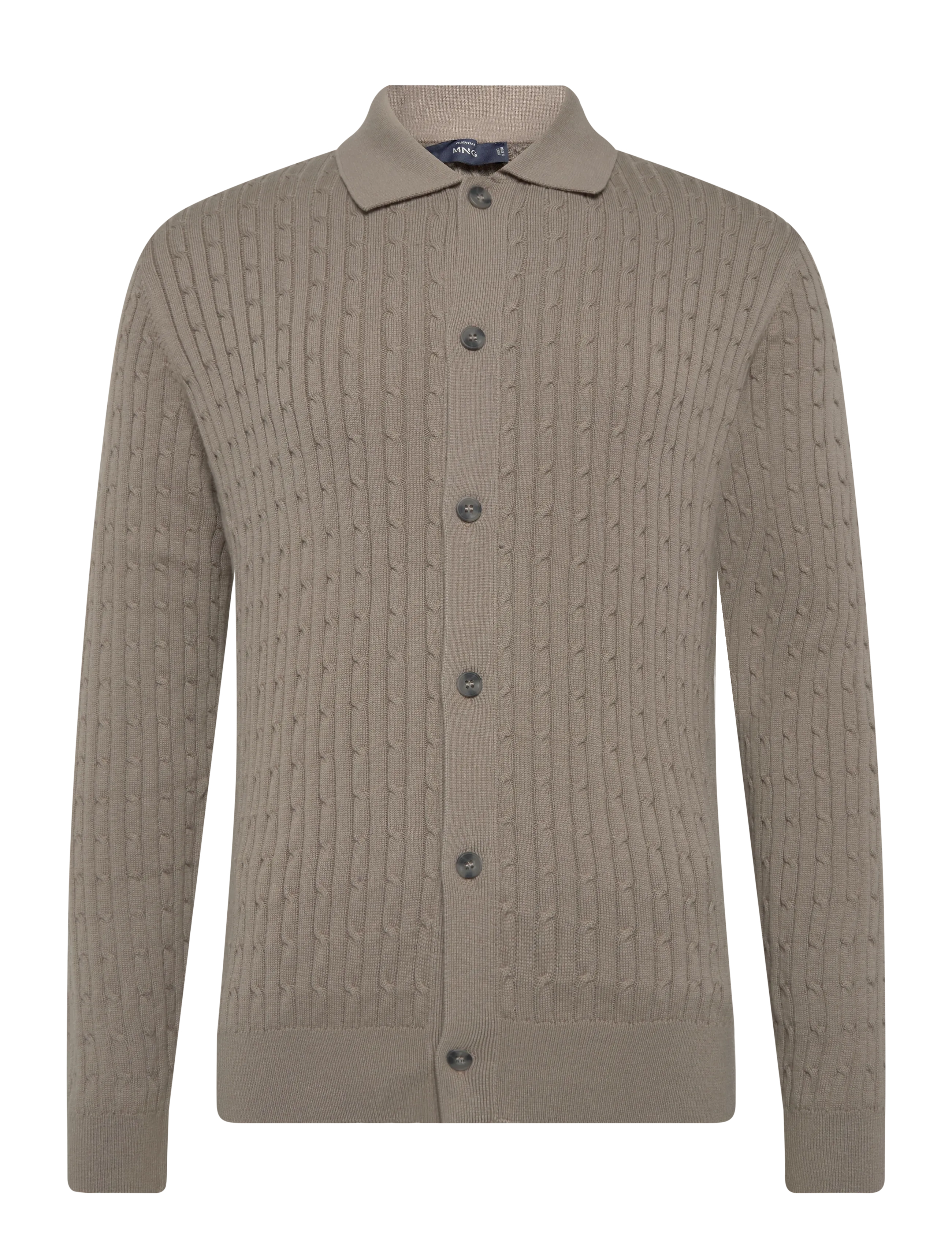 Mango Knitted braided cardigan - Koftor - MEDIUM GREY / grey