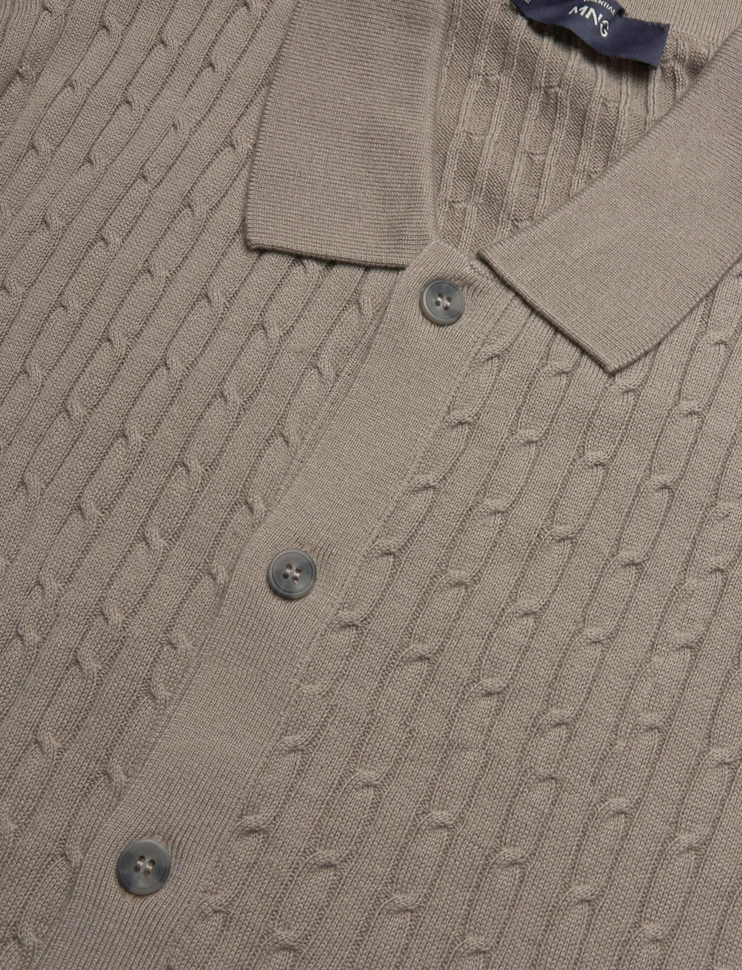 Mango - Knitted braided cardigan - långärmade stickade pikétröjor - medium grey - 2