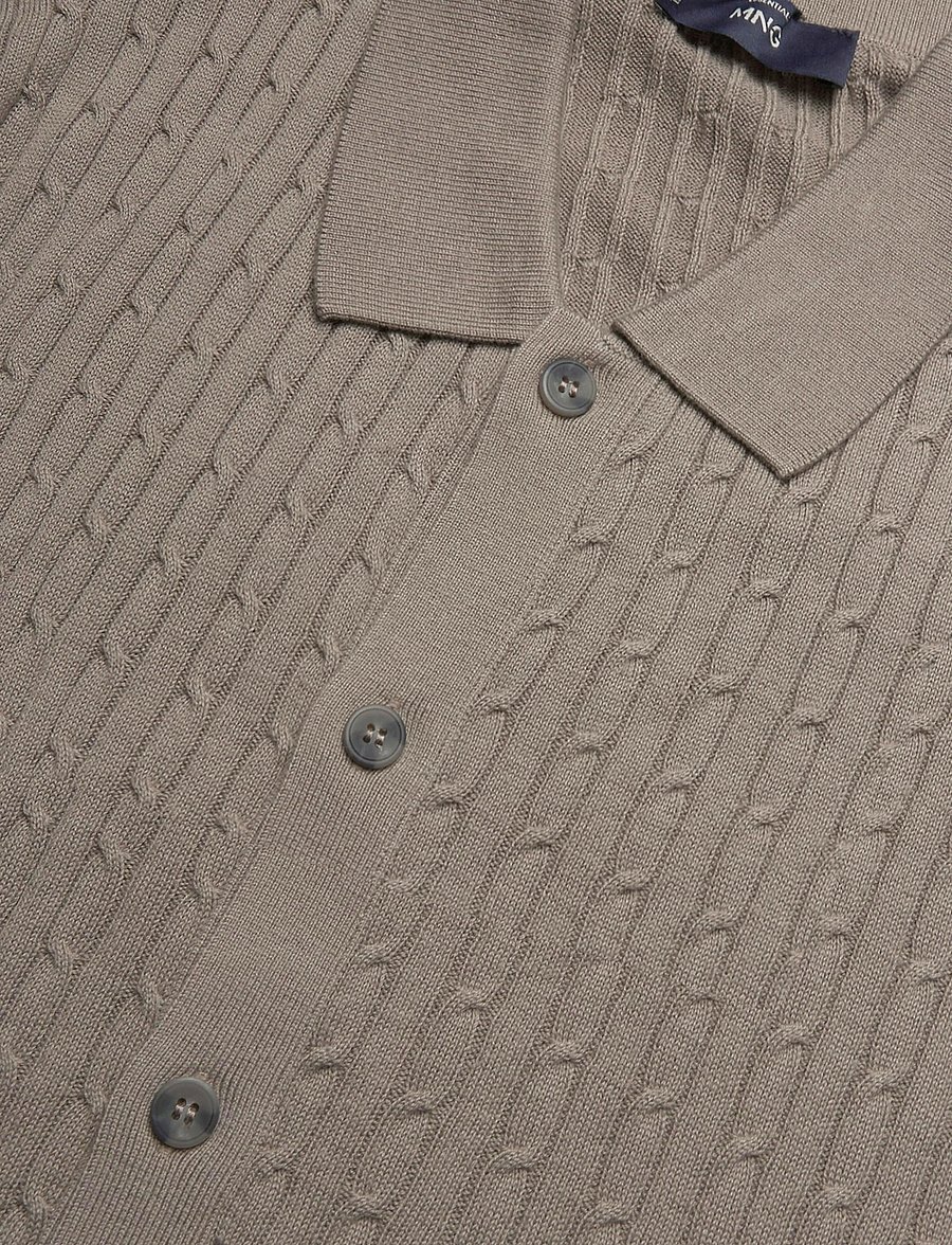 Mango - Knitted braided cardigan - långärmade stickade pikétröjor - medium grey - 2