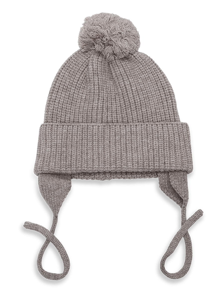Mango - Pom pom cable-knit beanie - vintermössor - lt pastel brown - 0