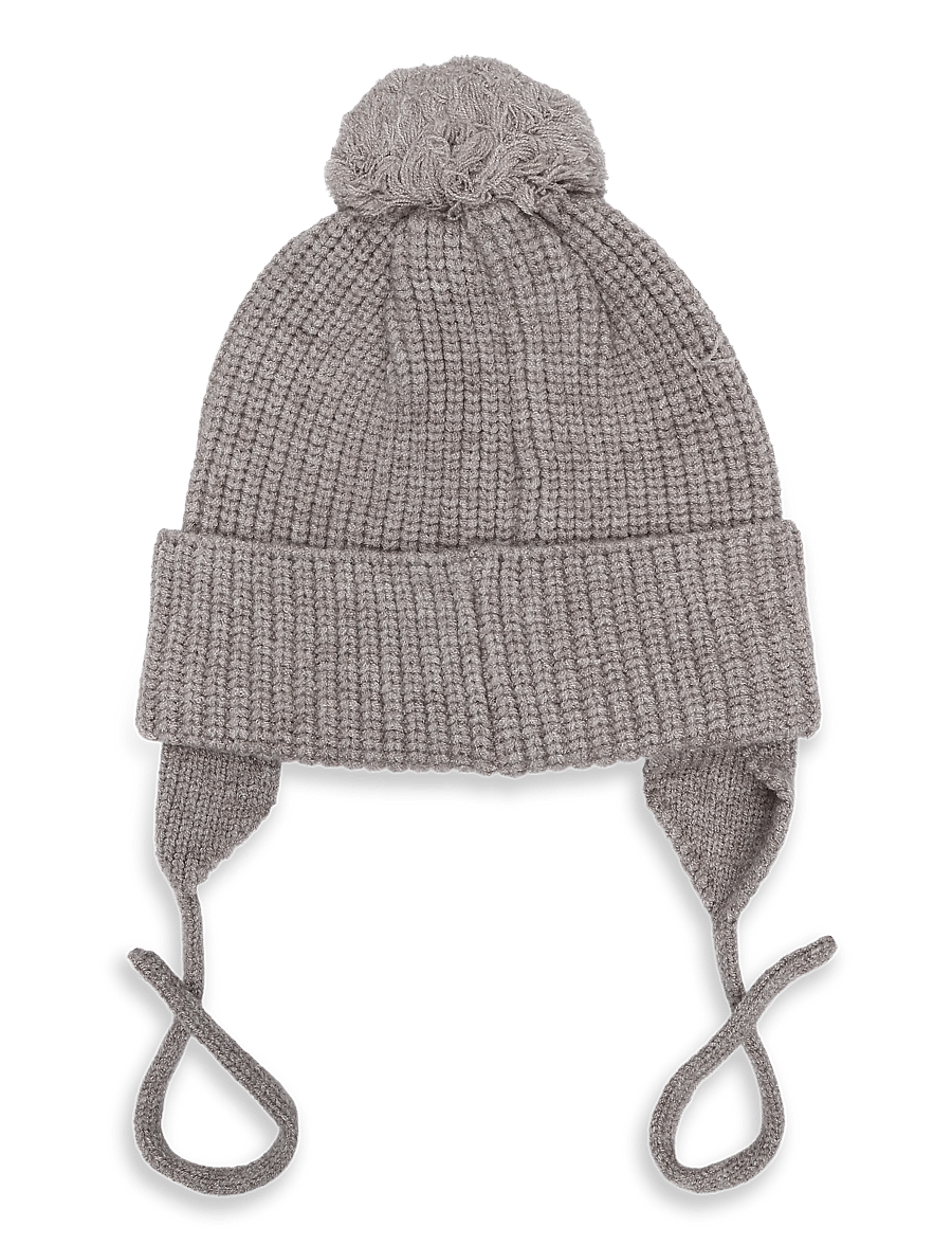 Mango - Pom pom cable-knit beanie - vintermössor - lt pastel brown - 1