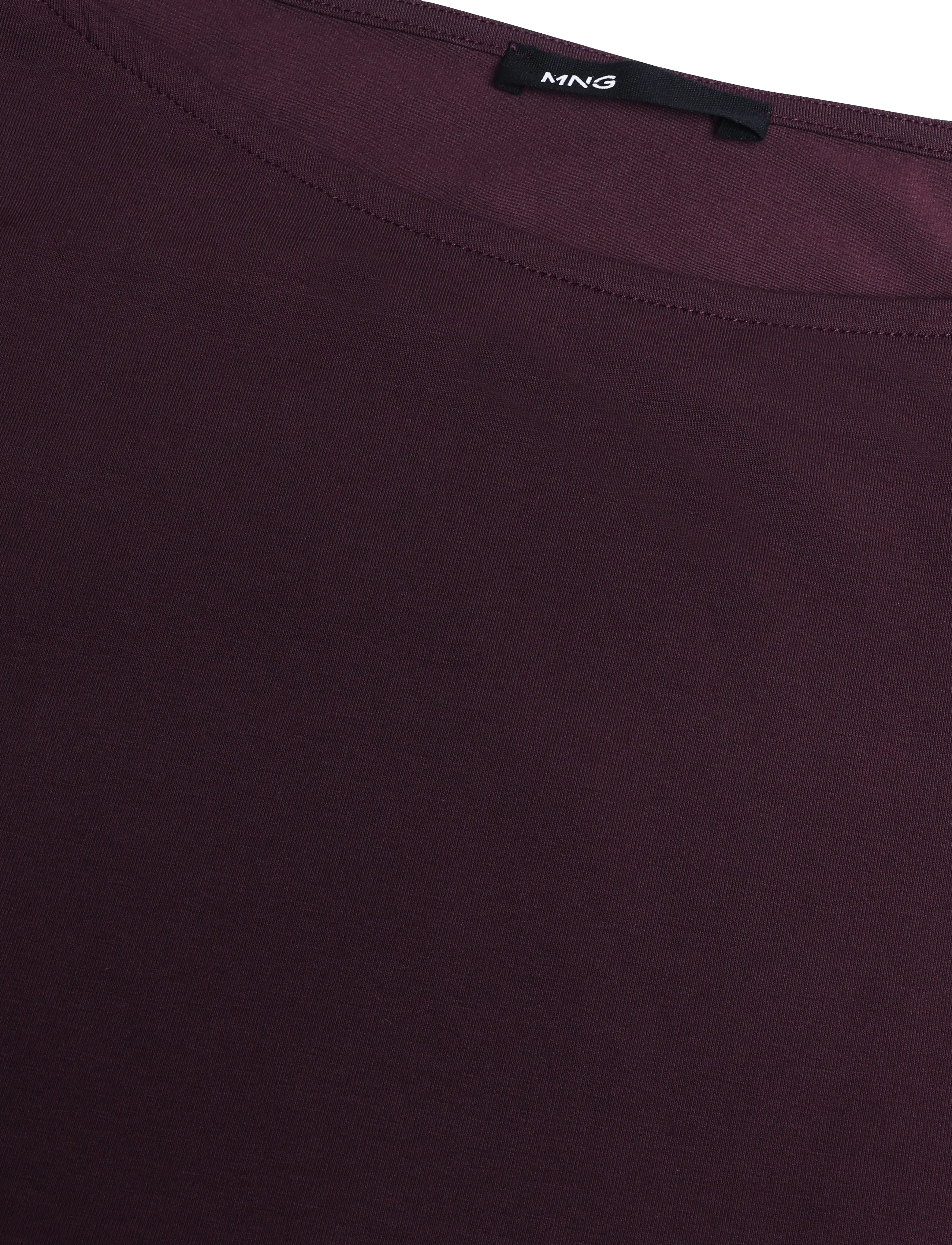 Mango - Asymmetrical laced top - linnen - dark red - 4
