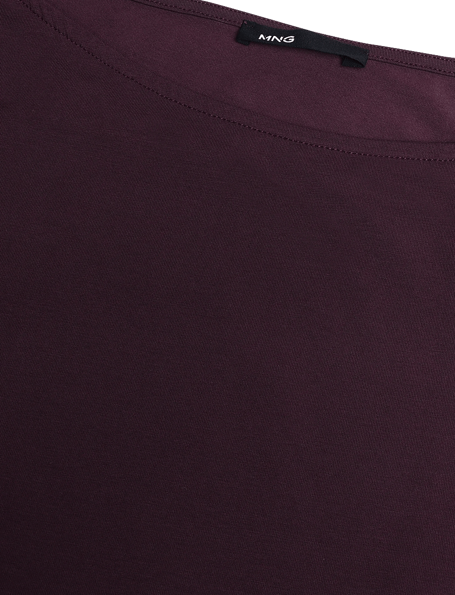 Mango - Asymmetrical laced top - linnen - dark red - 4