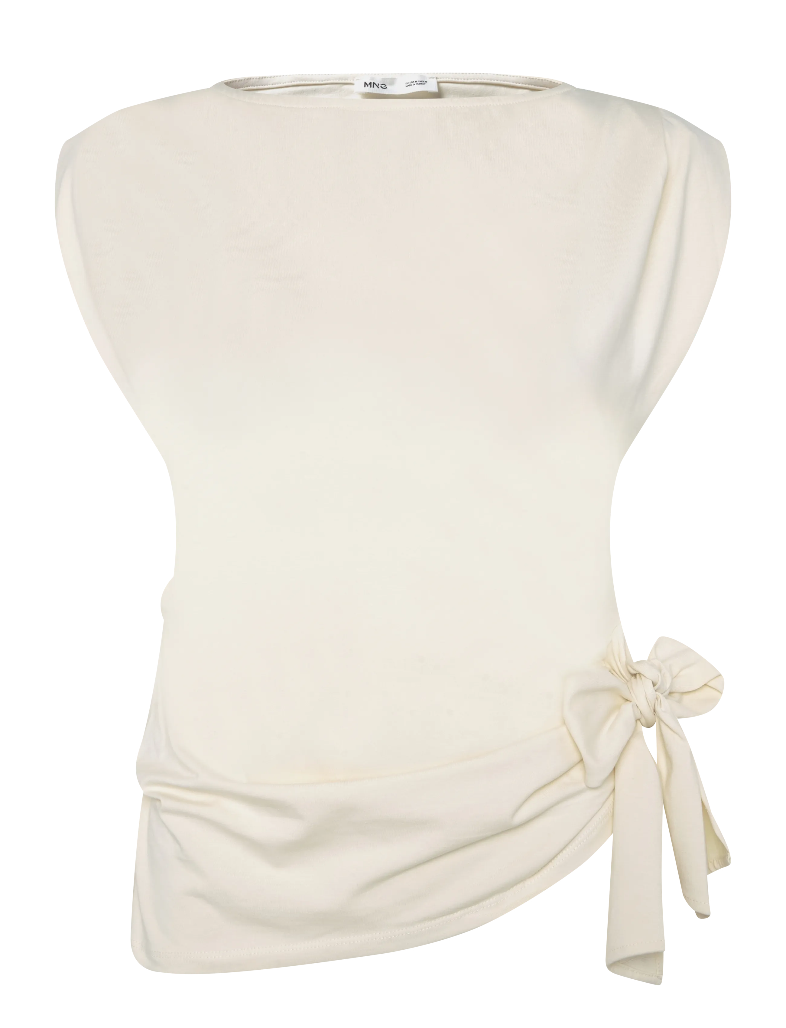 Mango Asymmetrical laced top - Streetstyle - LIGHT BEIGE / beige