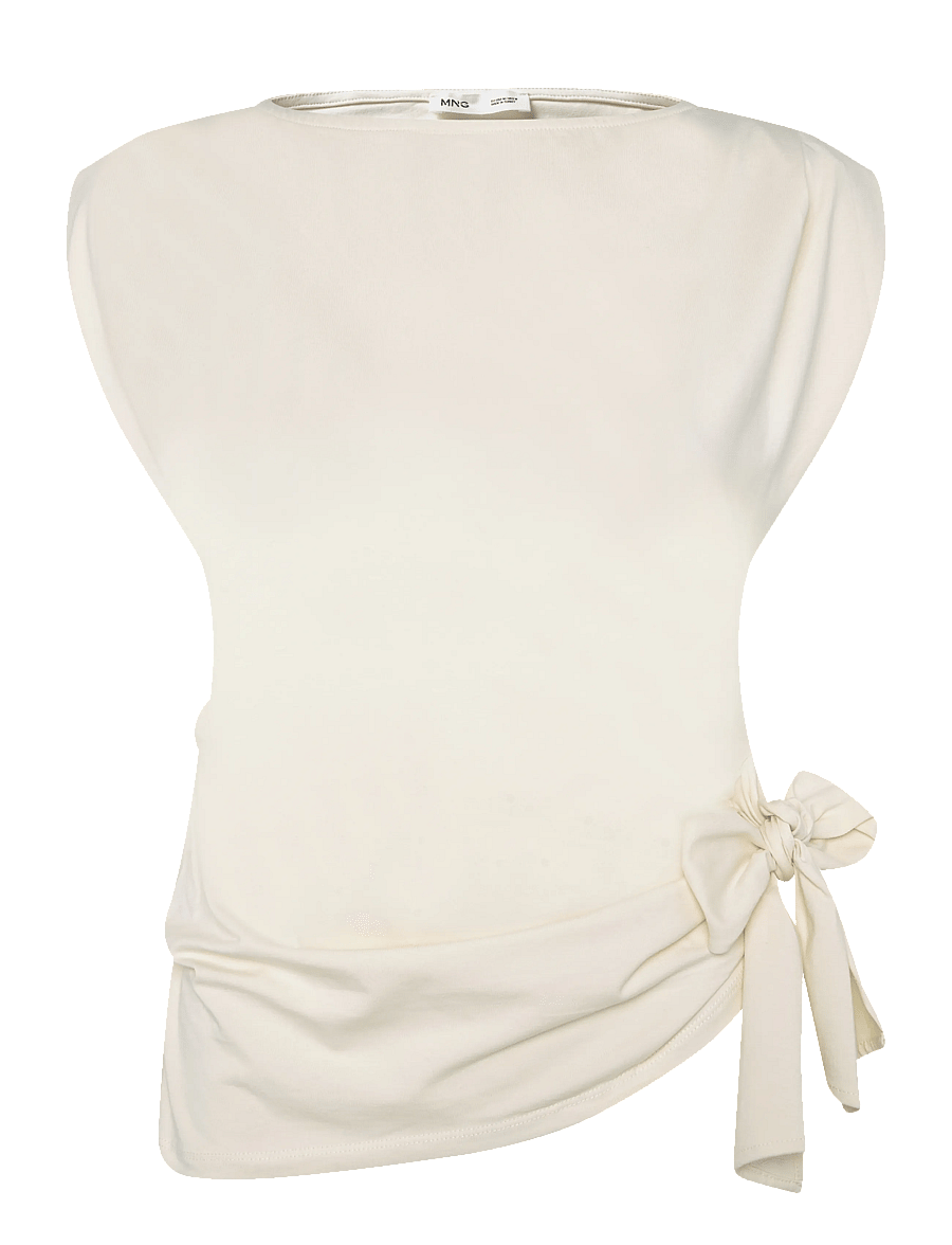 Mango - Asymmetrical laced top - tanktops - light beige - 0