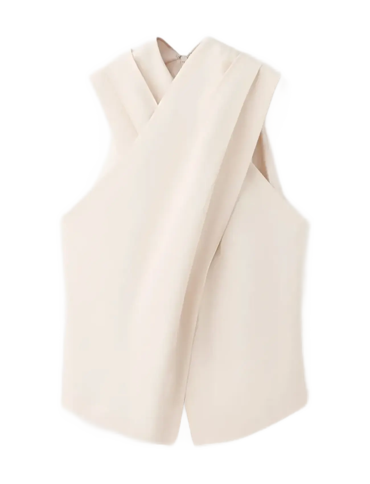 Mango Wrap-over top with opening - Kläder - LIGHT BEIGE / beige