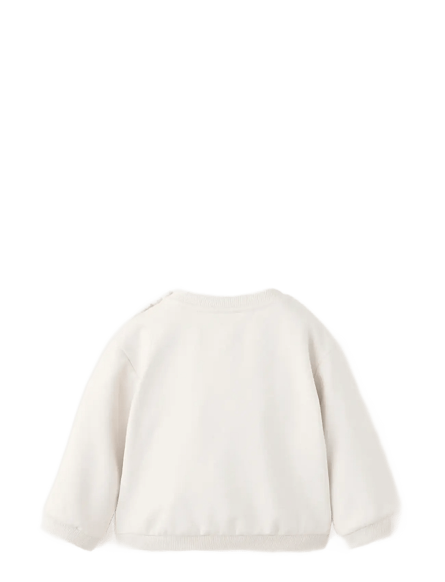 Mango - Cotton sweatshirt with textured print - sweatshirts - light beige - 1