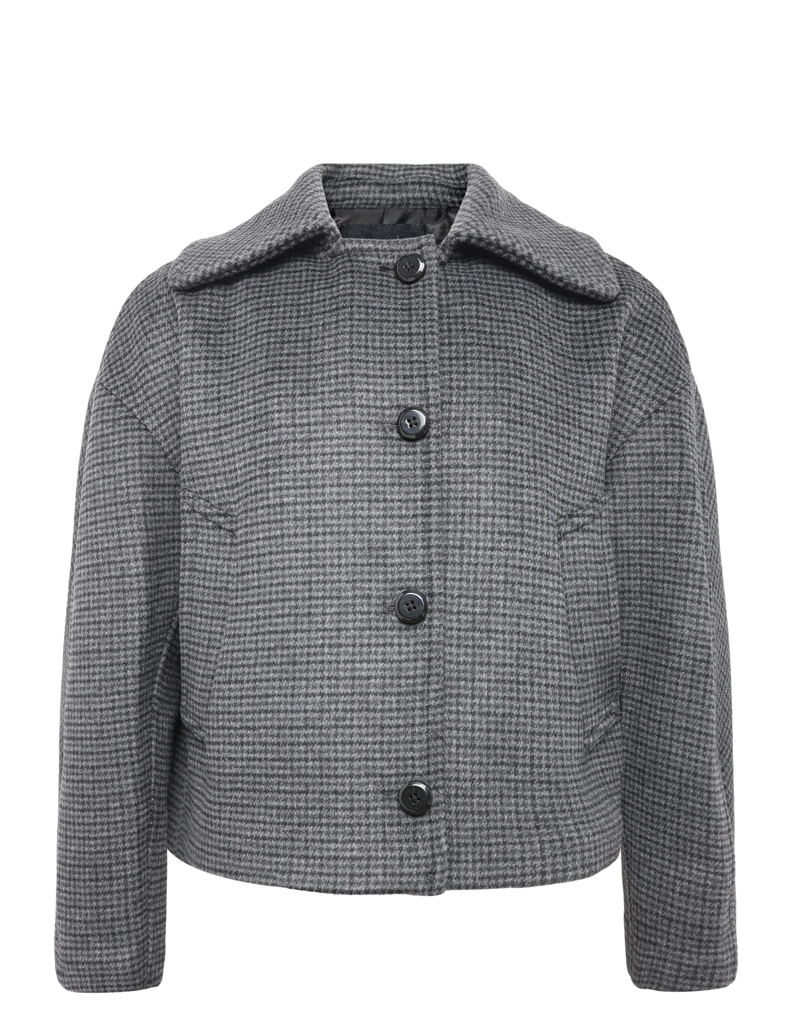 Mango Houndstooth wool jacket - Streetstyle - NAVY / grey