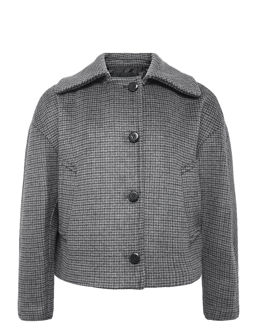 Mango - Houndstooth wool jacket - uldjakker - navy - 0