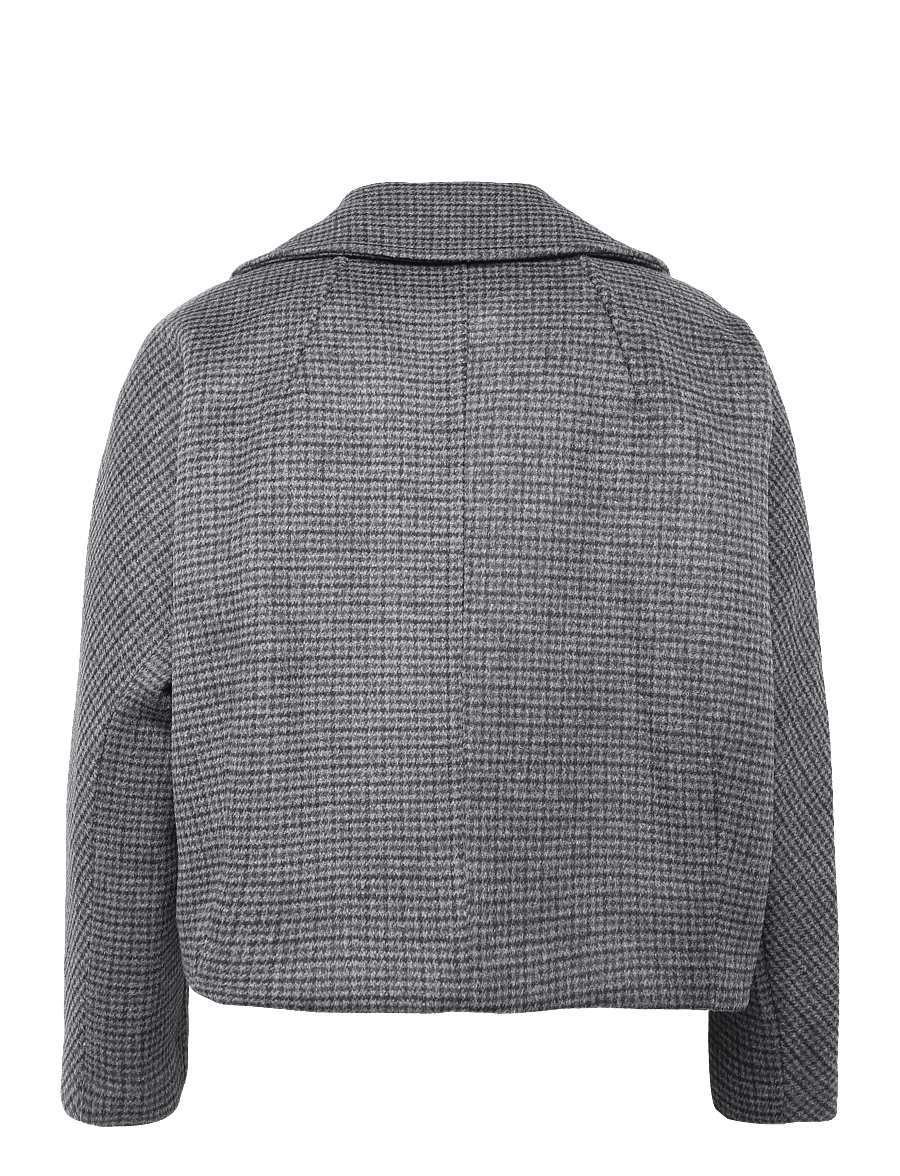 Mango - Houndstooth wool jacket - uldjakker - navy - 1