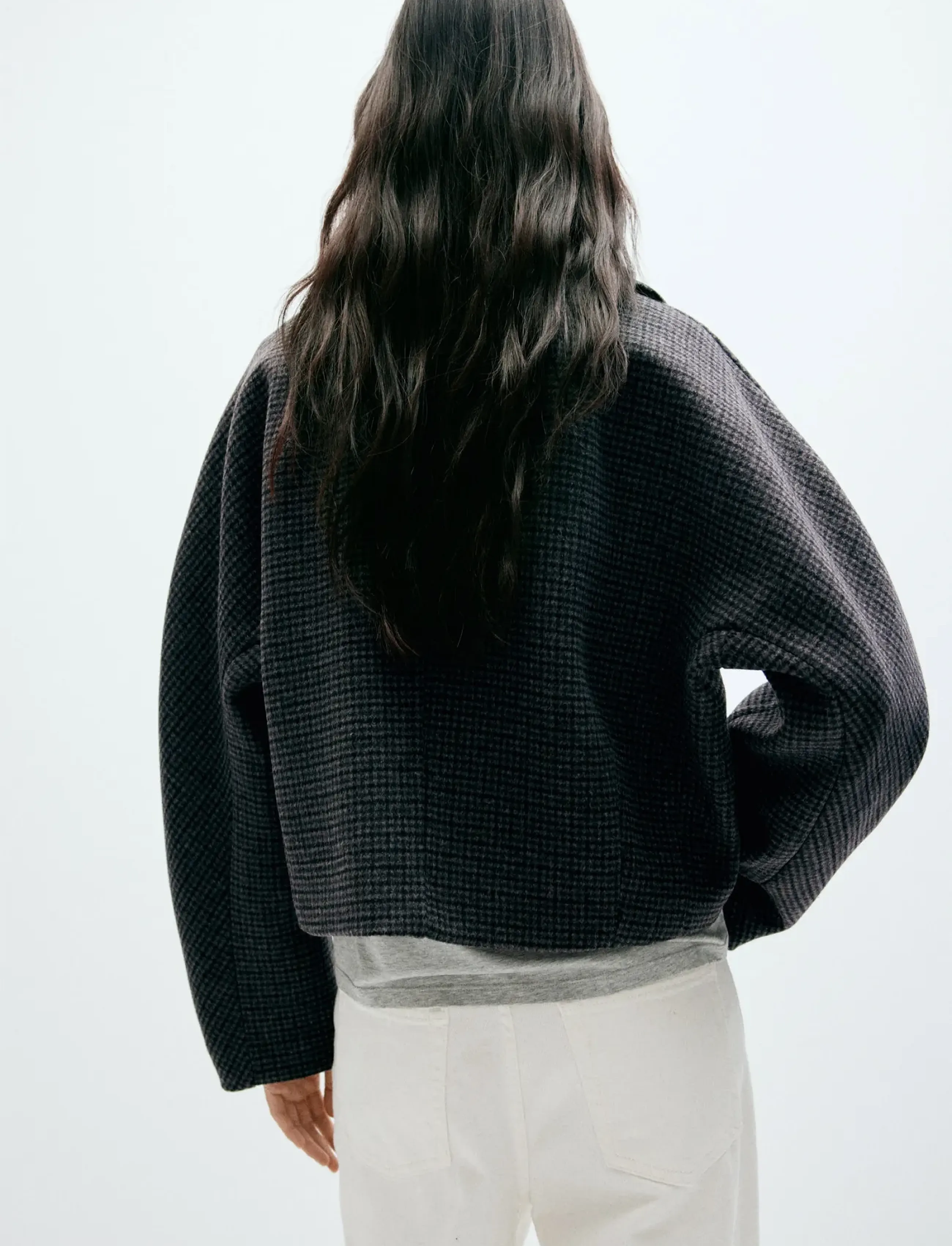 Mango - Houndstooth wool jacket - ulljackor - navy - 3