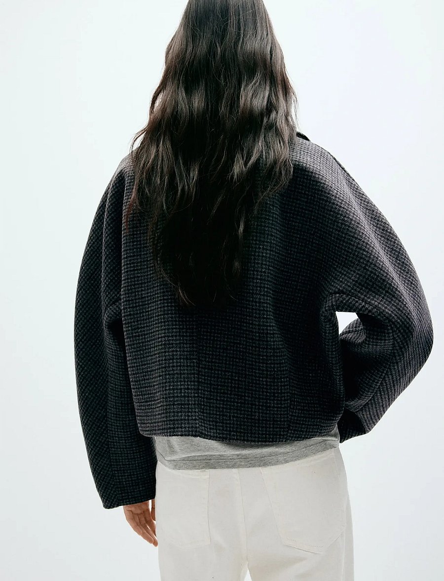Mango - Houndstooth wool jacket - ulljackor - navy - 3