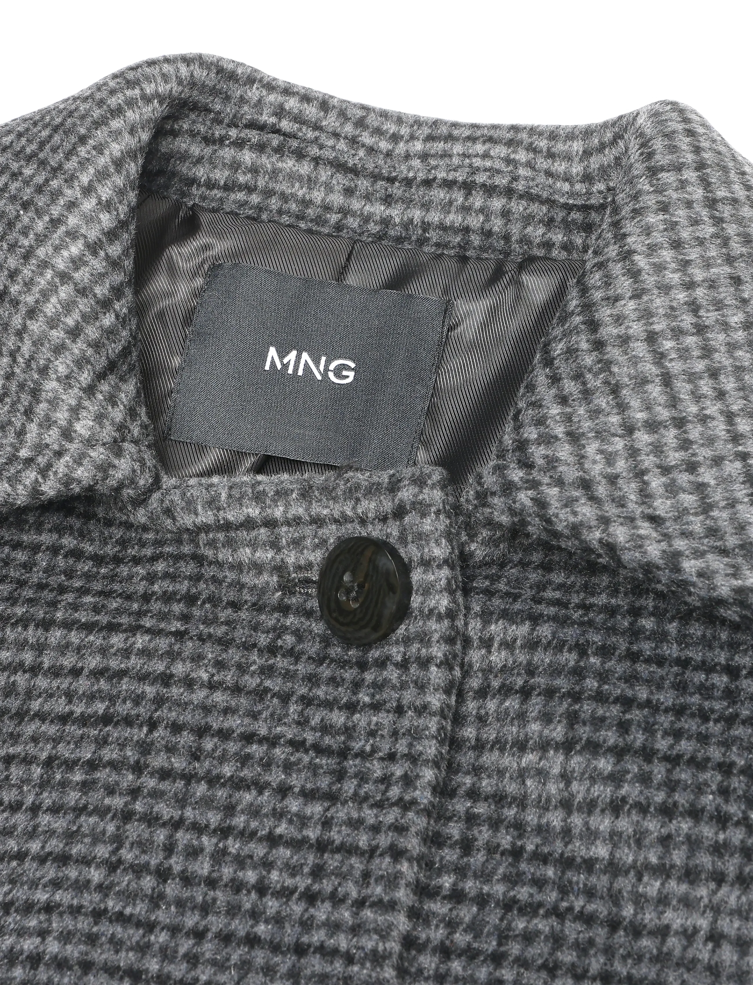 Mango - Houndstooth wool jacket - uldjakker - navy - 2