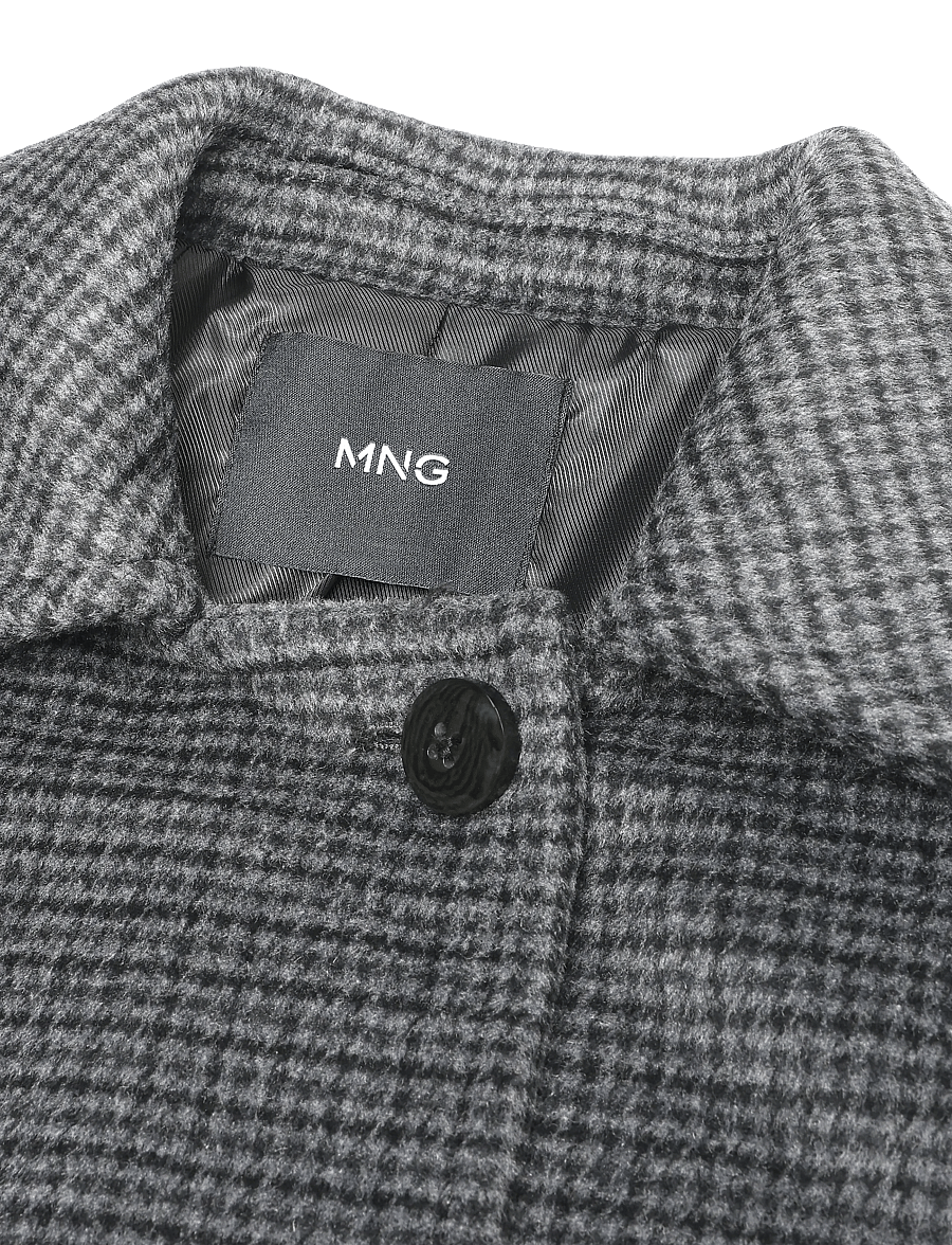 Mango - Houndstooth wool jacket - uldjakker - navy - 2