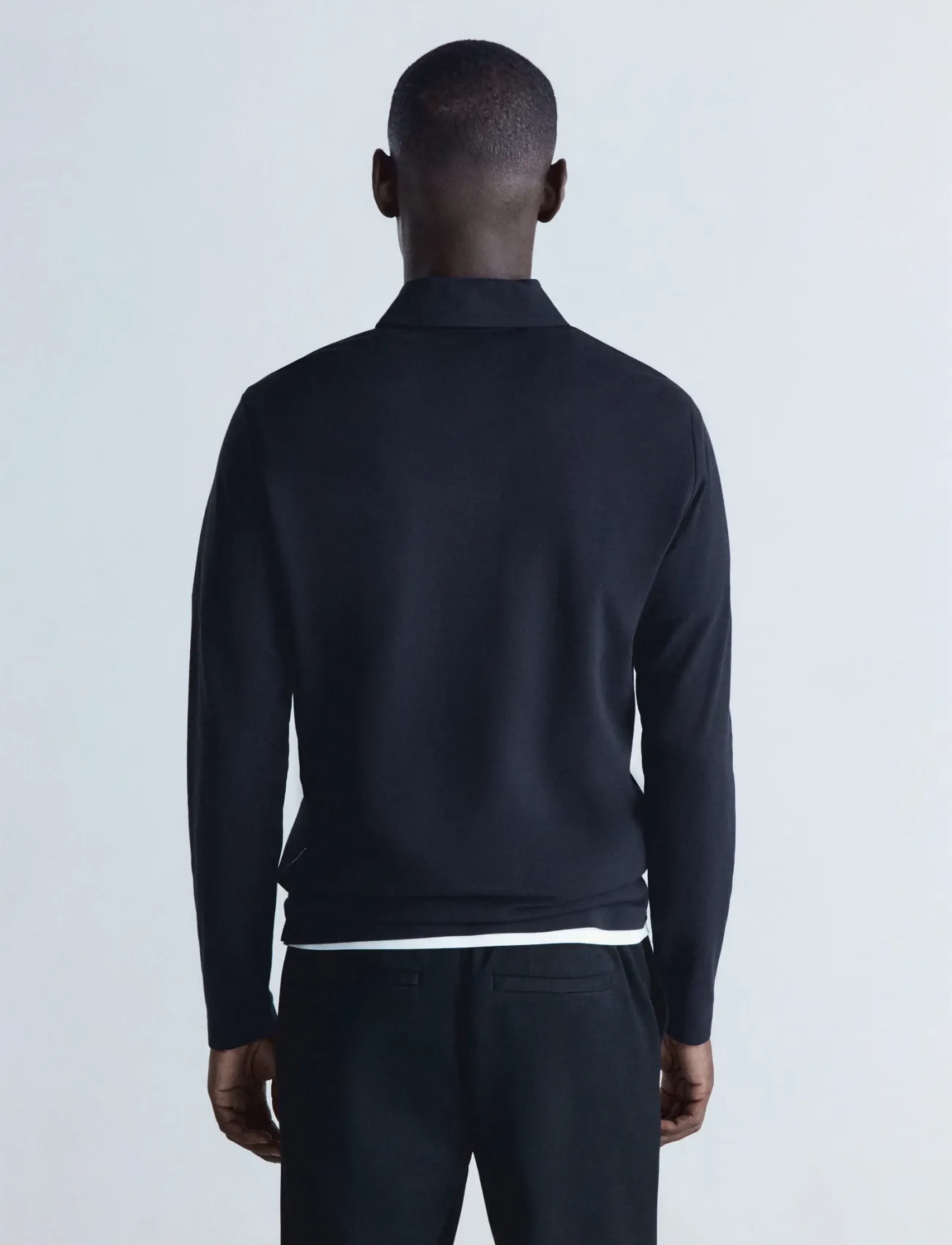 Mango - Regular fit zip polo with Thermolite® - poloer i strik med lange ærmer - navy - 2