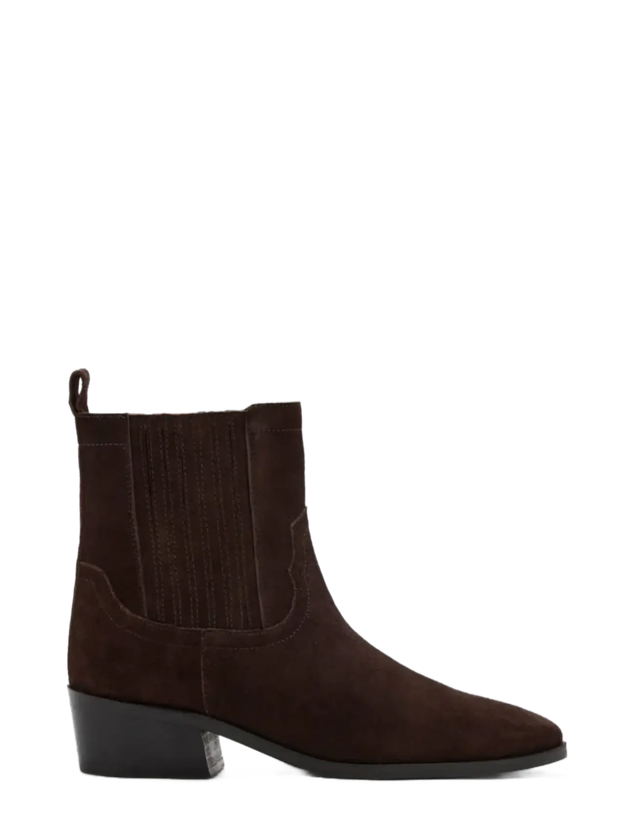 Mango Suede leather ankle boots - Stövlar & Kängor - DARK BROWN / brown