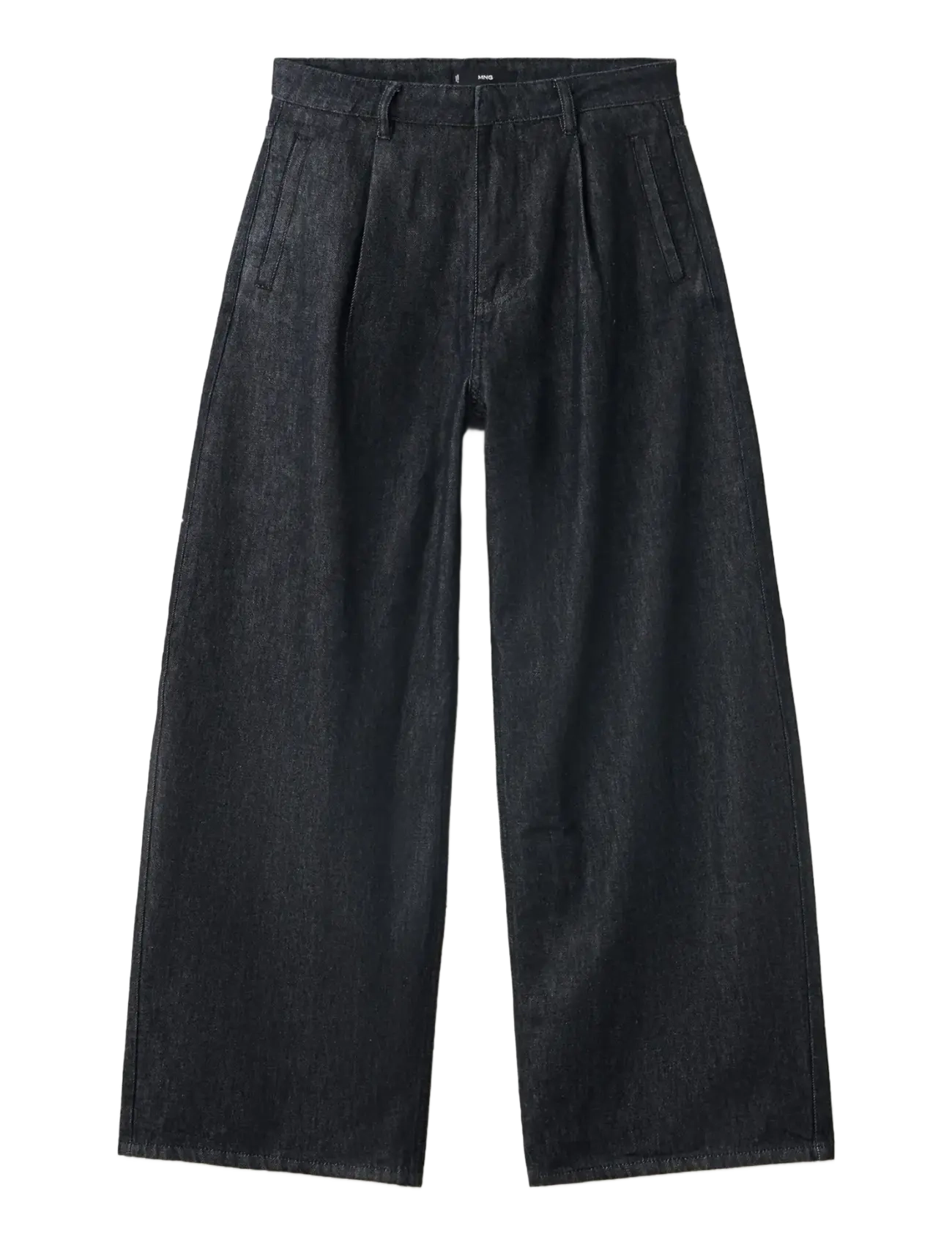 Mango Barrel-leg denim trousers - Kläder - BLACK / black