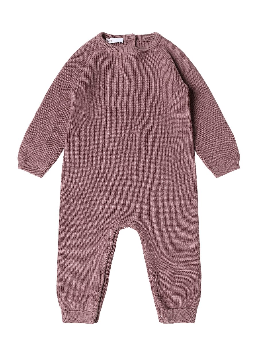 Mango - Knitted long jumpsuit - buksedragter - dark red - 0