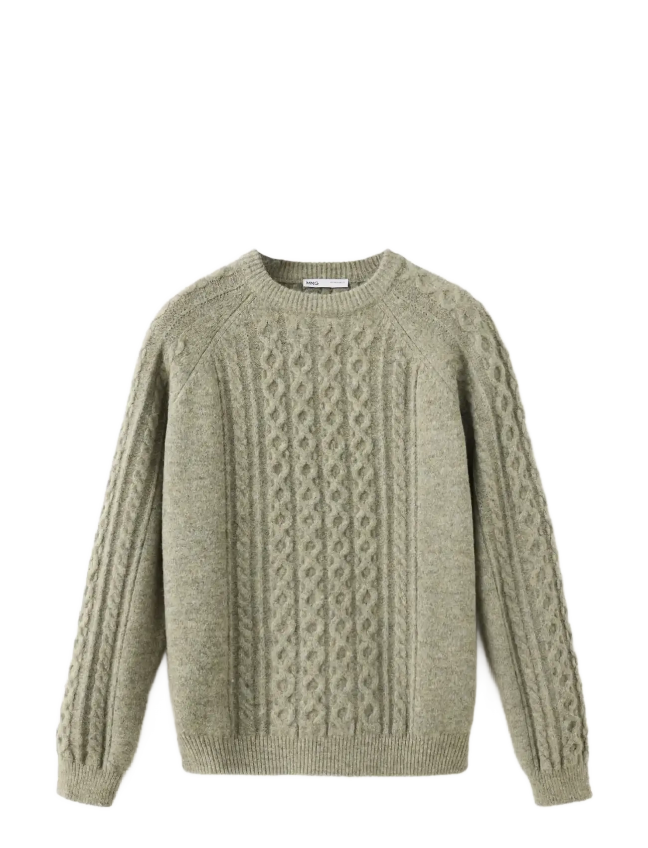 Mango Braided knitted sweater - Tøj - DARK GREEN / khaki/green