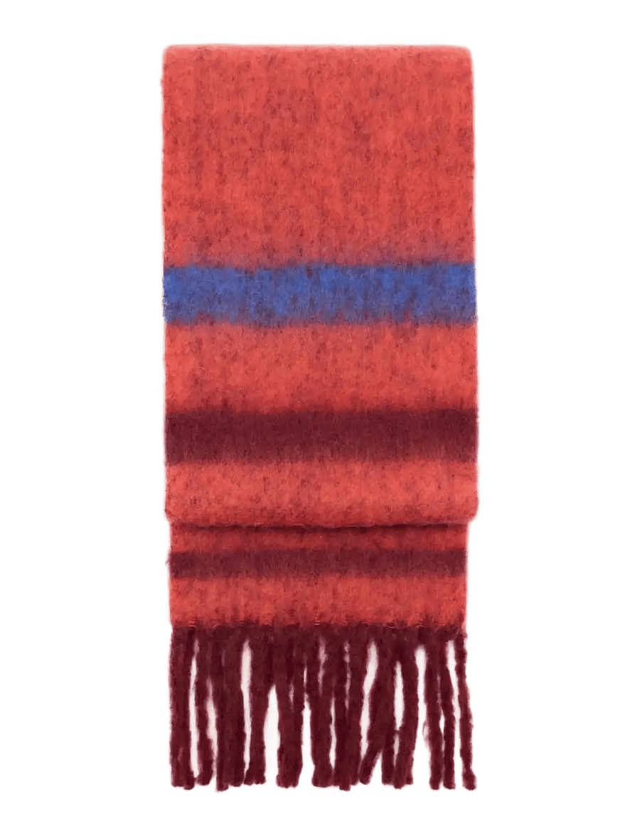 Mango - Striped knit scarf - halsdukar - rust - copper - 0