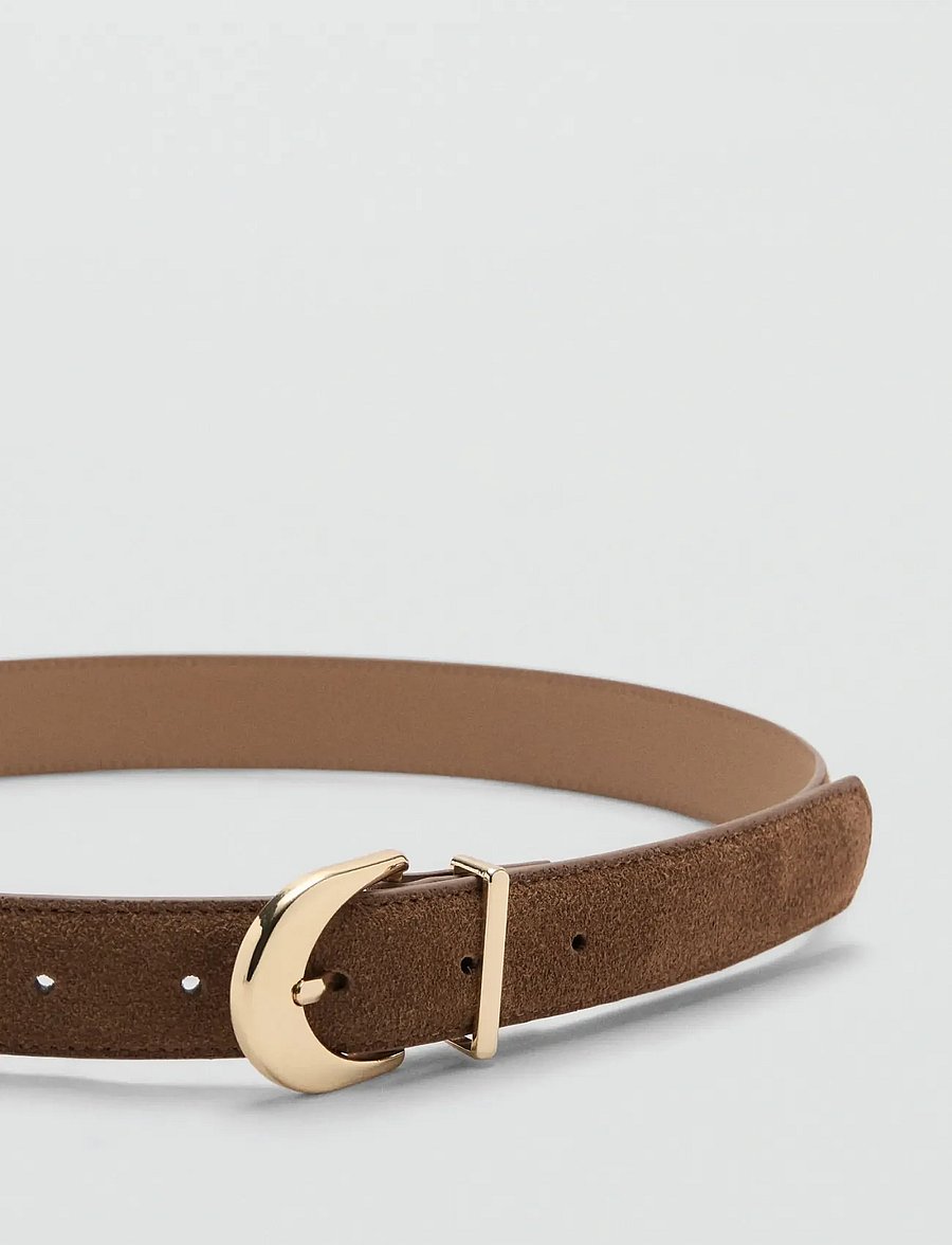 Mango - Oval buckle belt - læderbælter - brown - 1