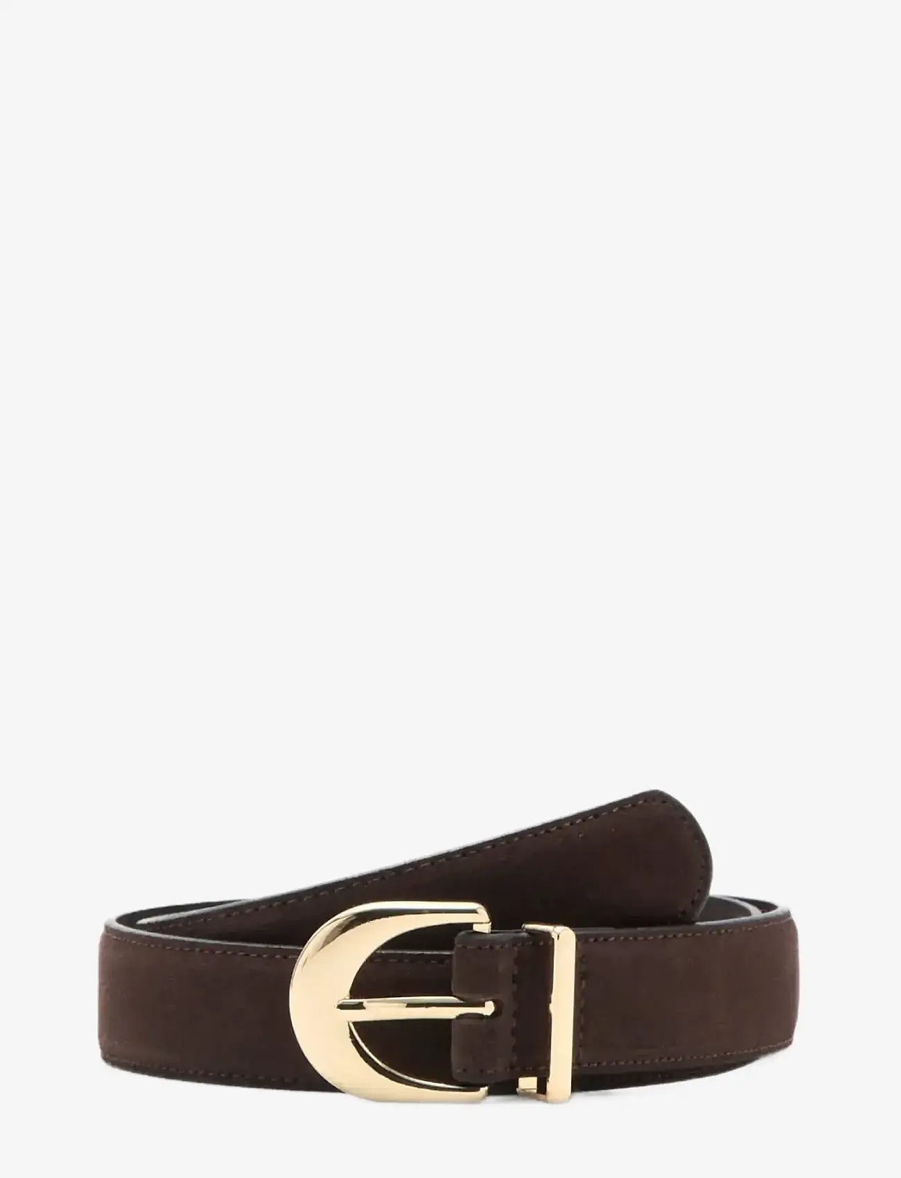 Mango - Oval buckle belt - læderbælter - dark brown - 0