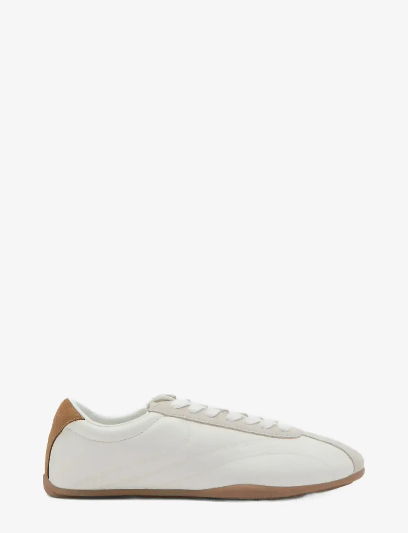 Mango - Contrasting panel leather sneakers - konfirmationstøj - white - 0