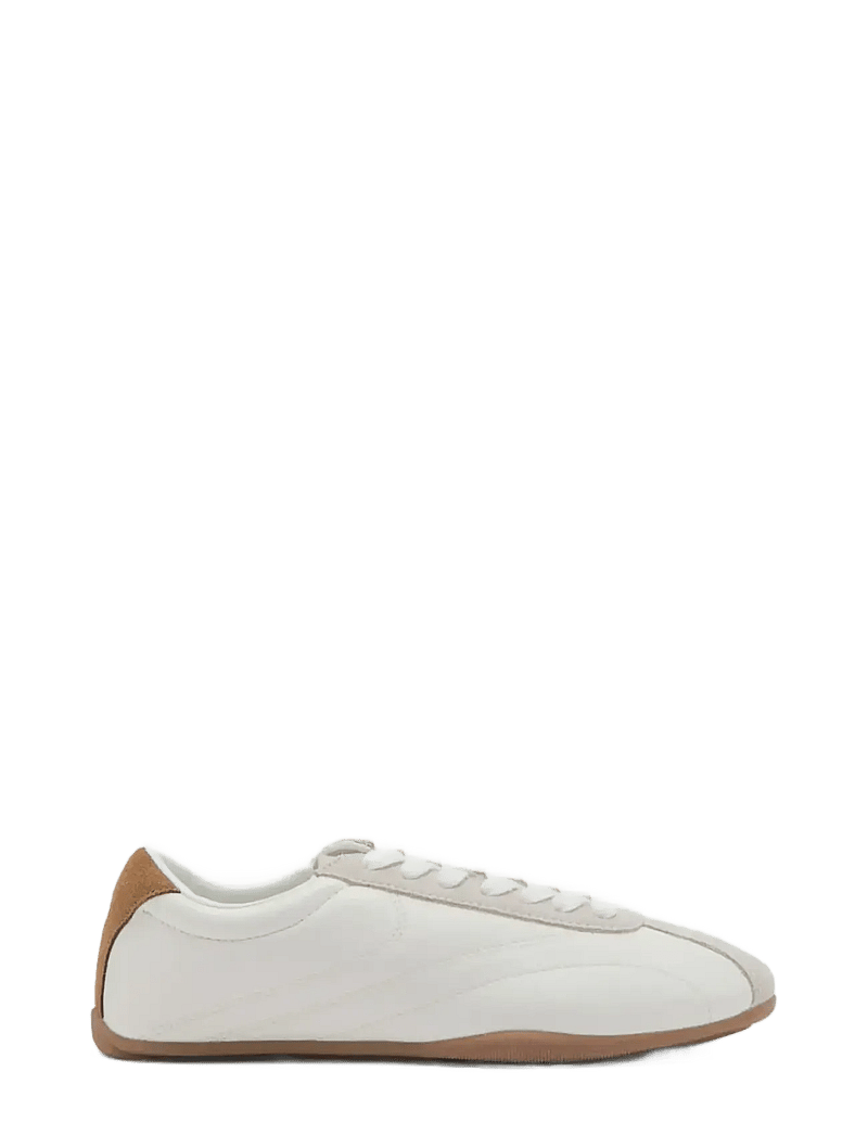 Mango - Contrasting panel leather sneakers - konfirmationstøj - white - 0