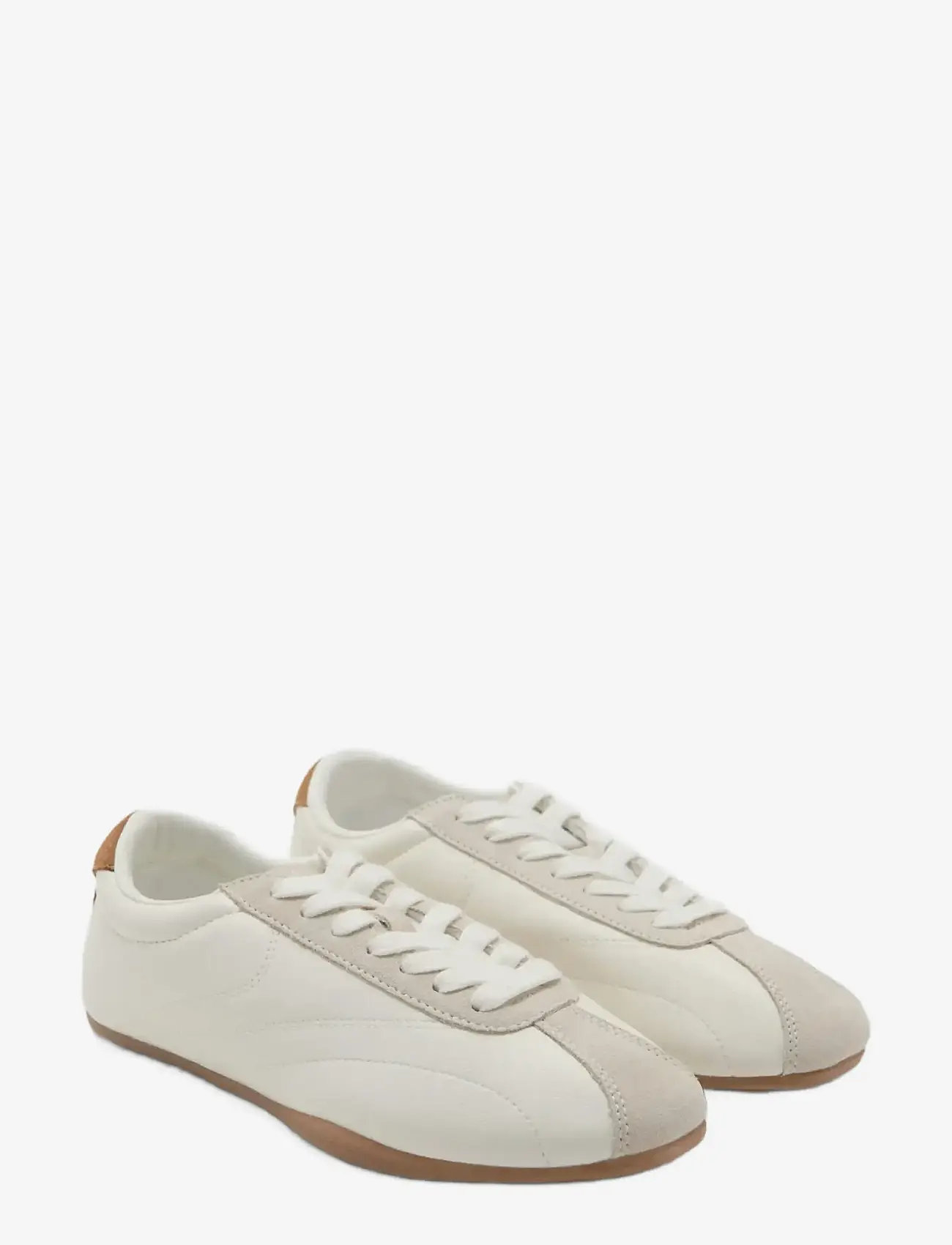 Mango - Contrasting panel leather sneakers - konfirmationstøj - white - 1