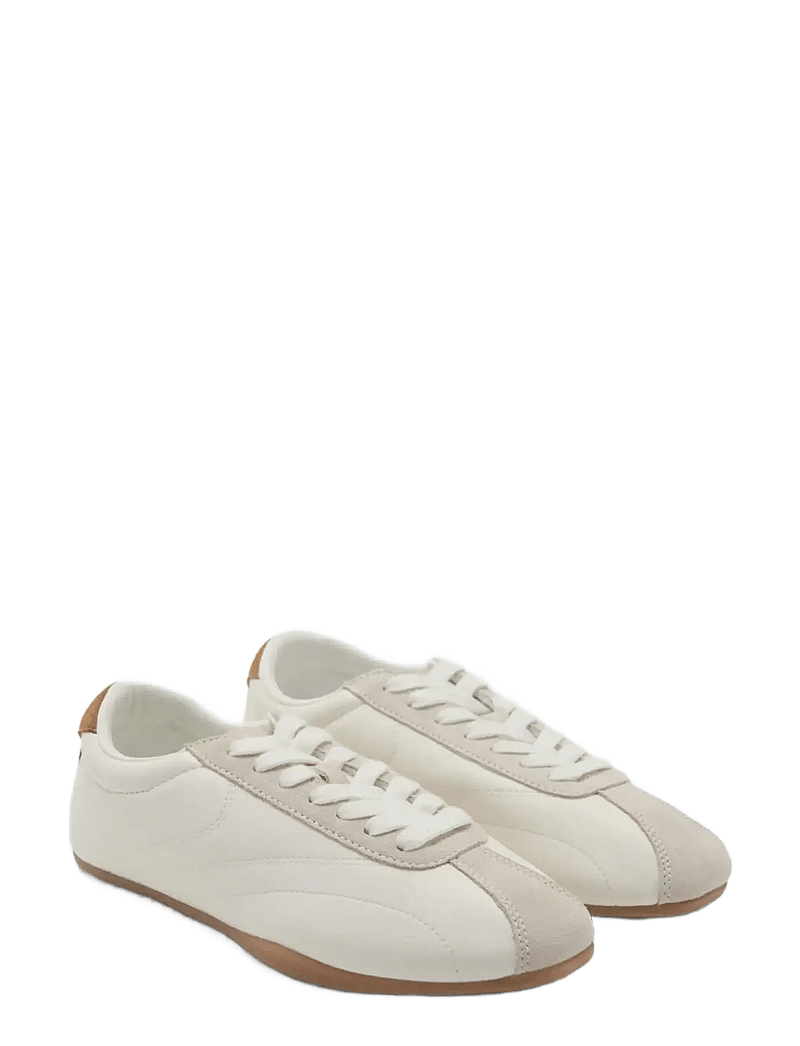 Mango - Contrasting panel leather sneakers - konfirmationstøj - white - 1