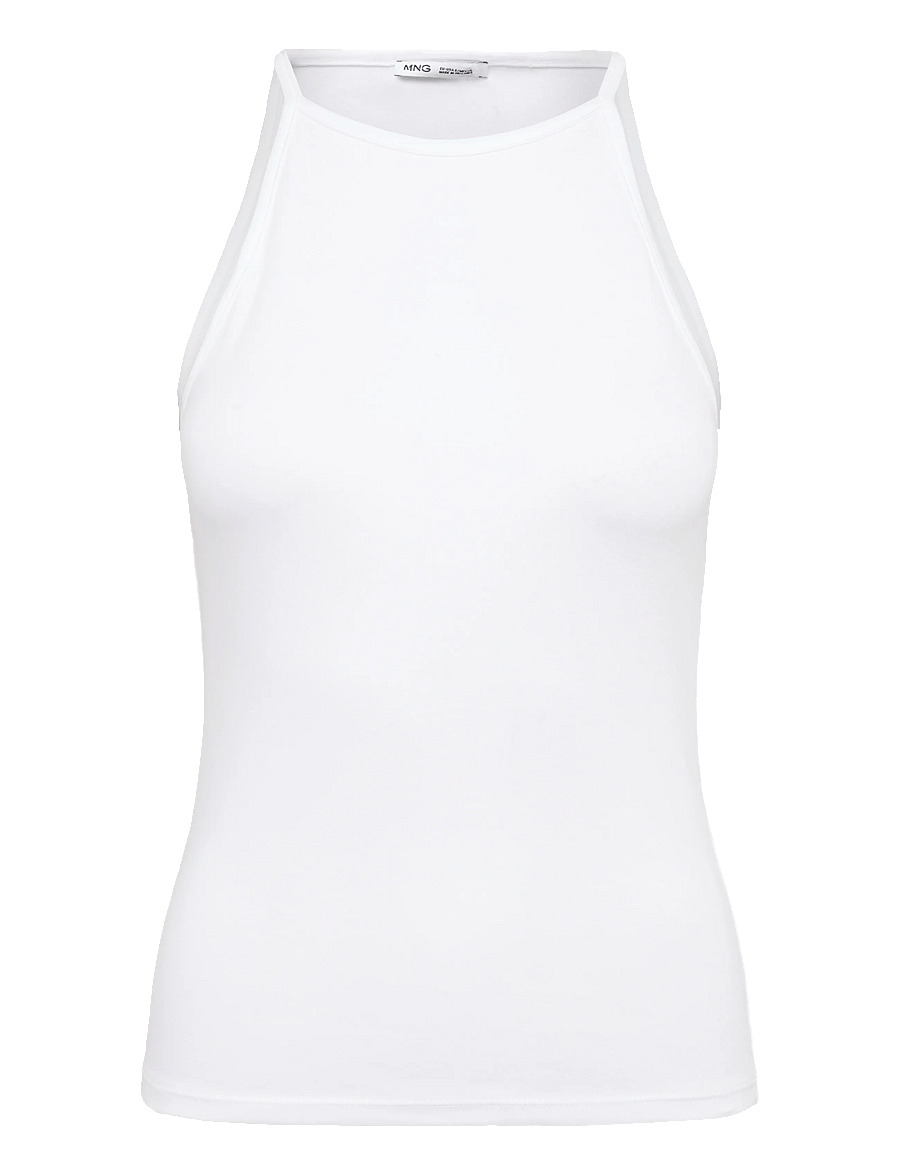 Mango - Halter cotton top - linnen - white - 1
