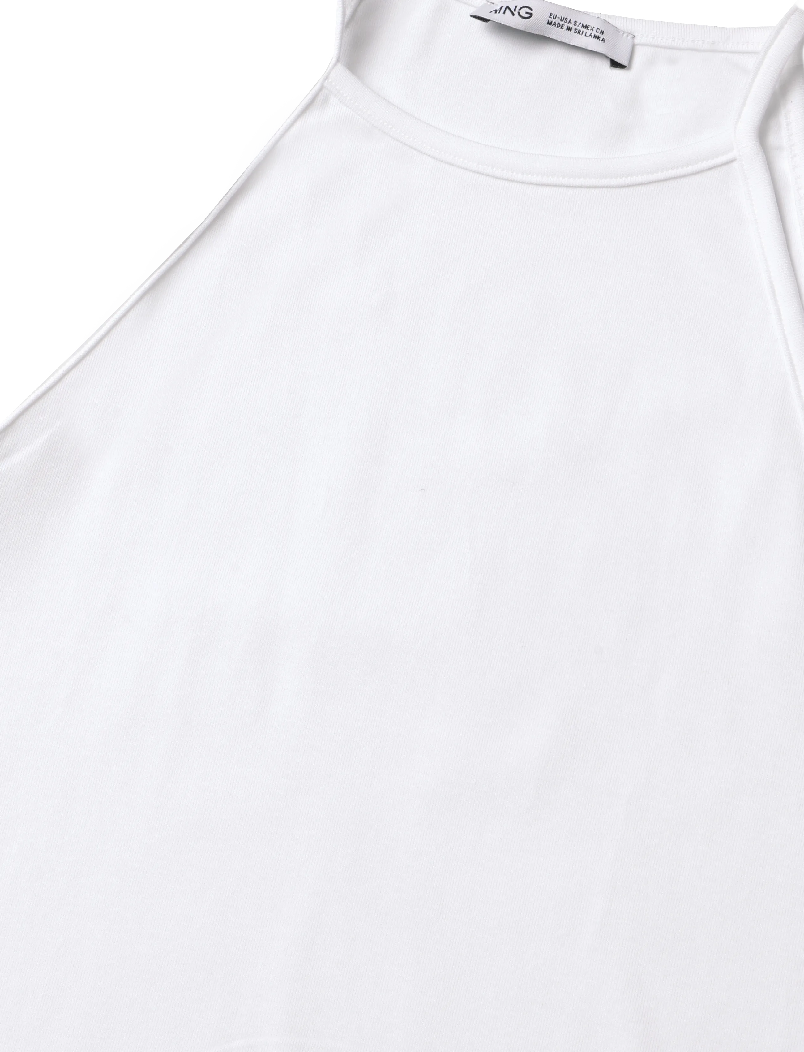 Mango - Halter cotton top - linnen - white - 4