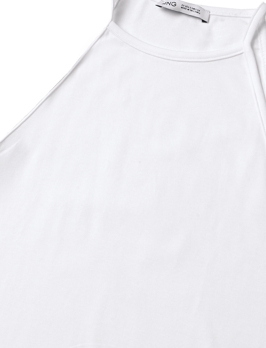 Mango - Halter cotton top - linnen - white - 4