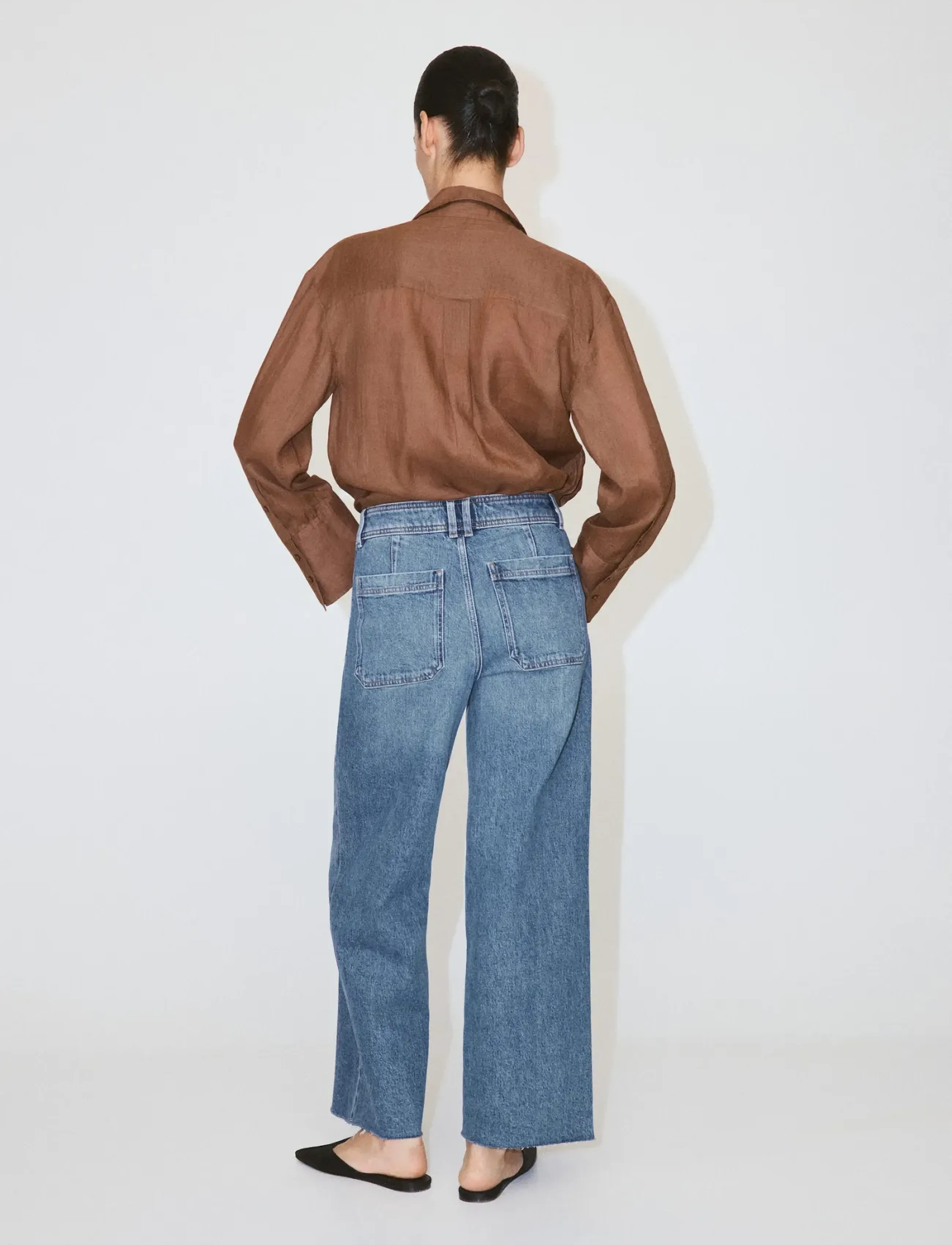 Mango - Catherin culotte high-rise jeans - open blue - 2