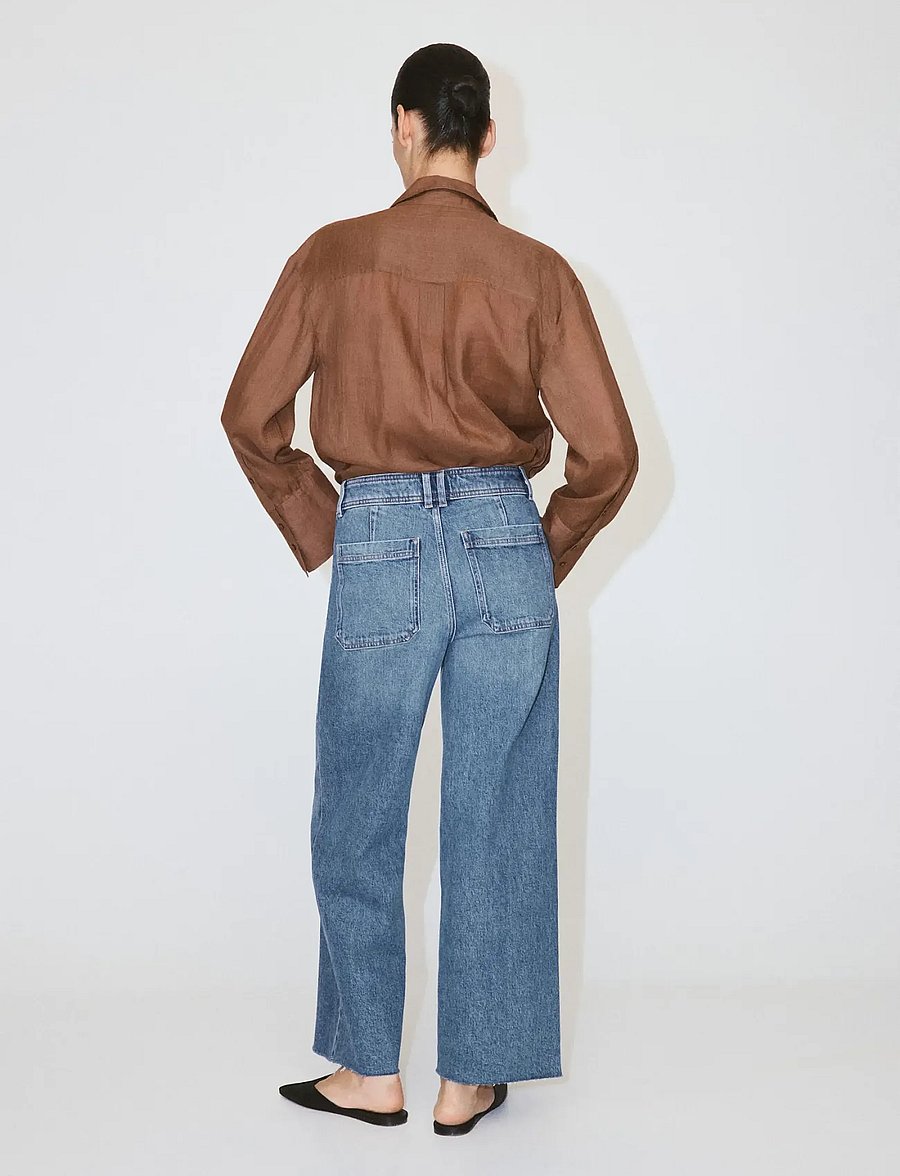 Mango - Catherin culotte high-rise jeans - open blue - 2