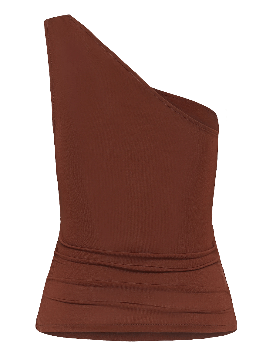 Mango - Asymmetric top with bead detail - linnen - medium orange - 1